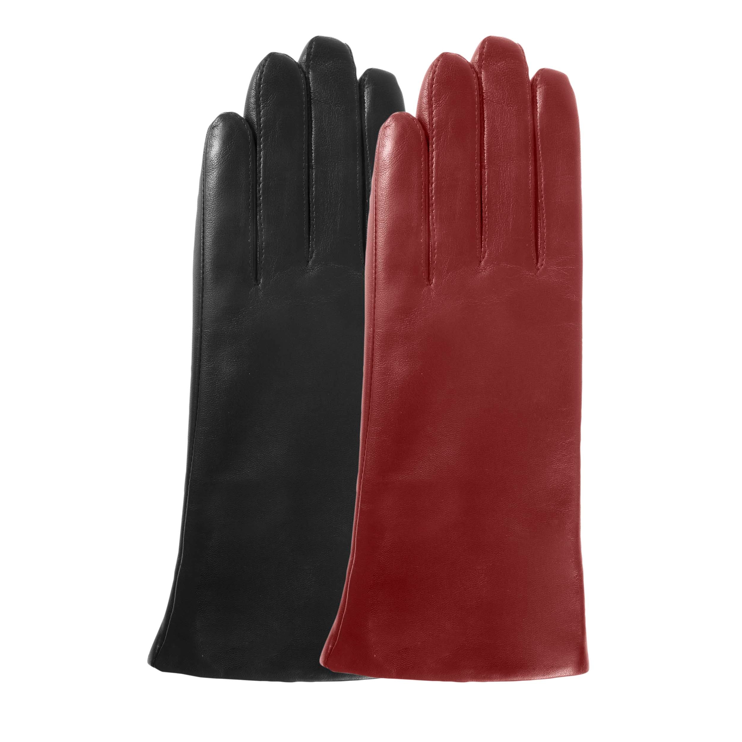 isotoner-gants-femme-tactiles-cuir-doubl-s-noir image 2