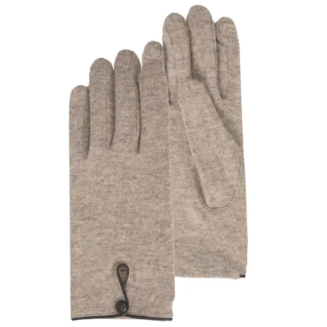 isotoner-gants-femme-tactiles-laine-beige-taille-unique image 1