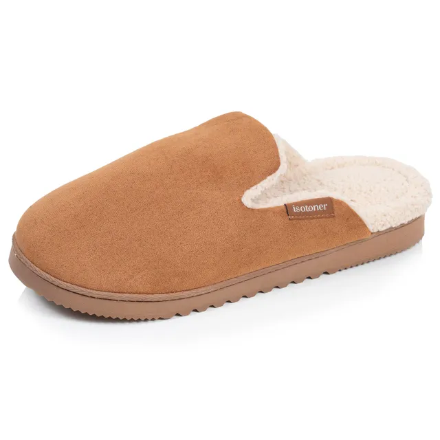 isotoner-chaussons-mules-homme-camel-sherpa image 1