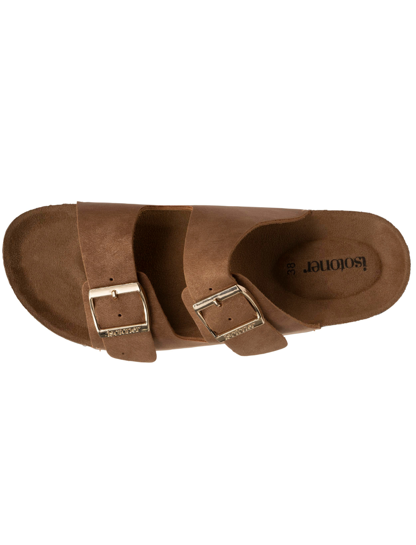 isotoner-mules-sandales-femme-double-bride-camel-confort image 7