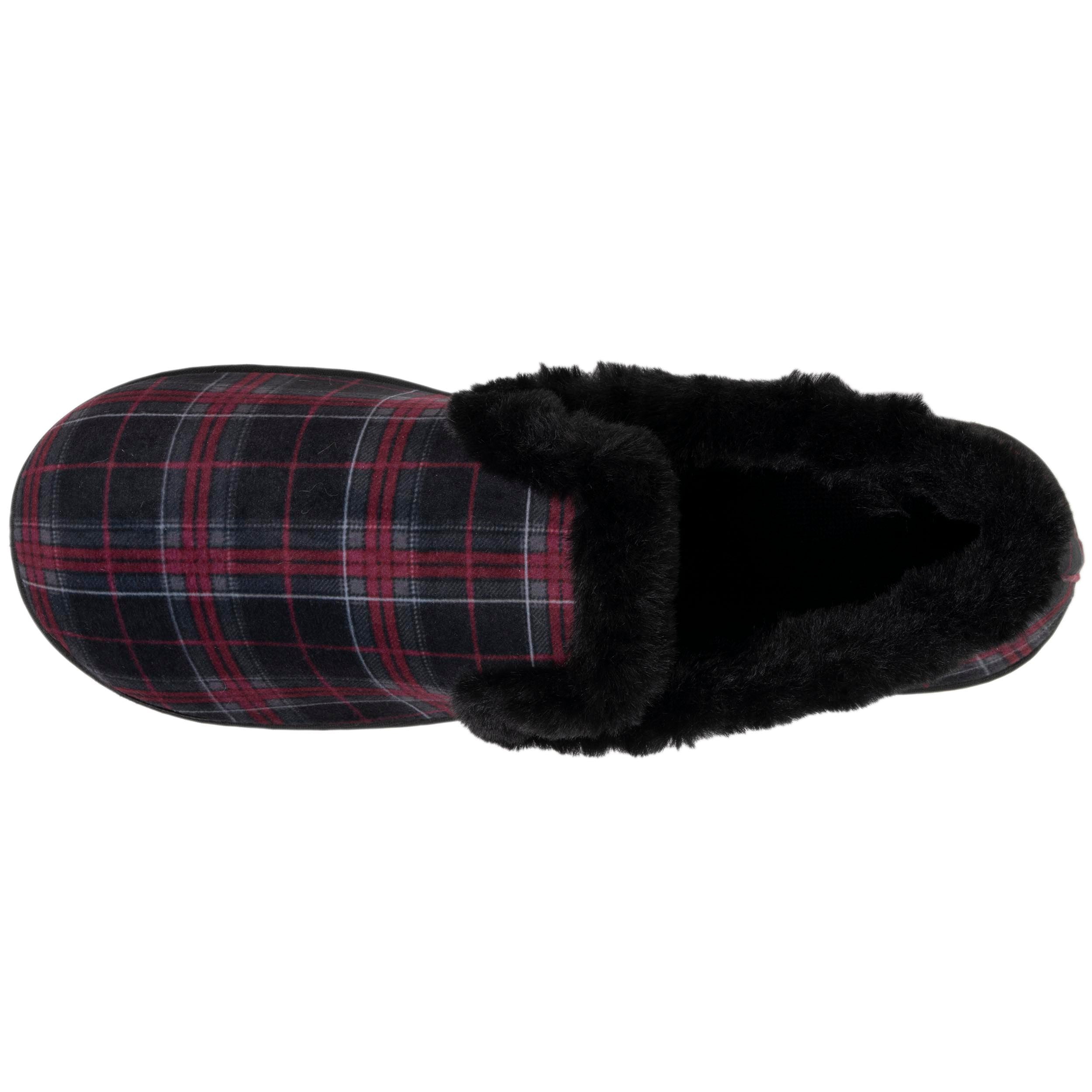 isotoner-chaussons-charentaises-femme-tartan-bordeaux image 2