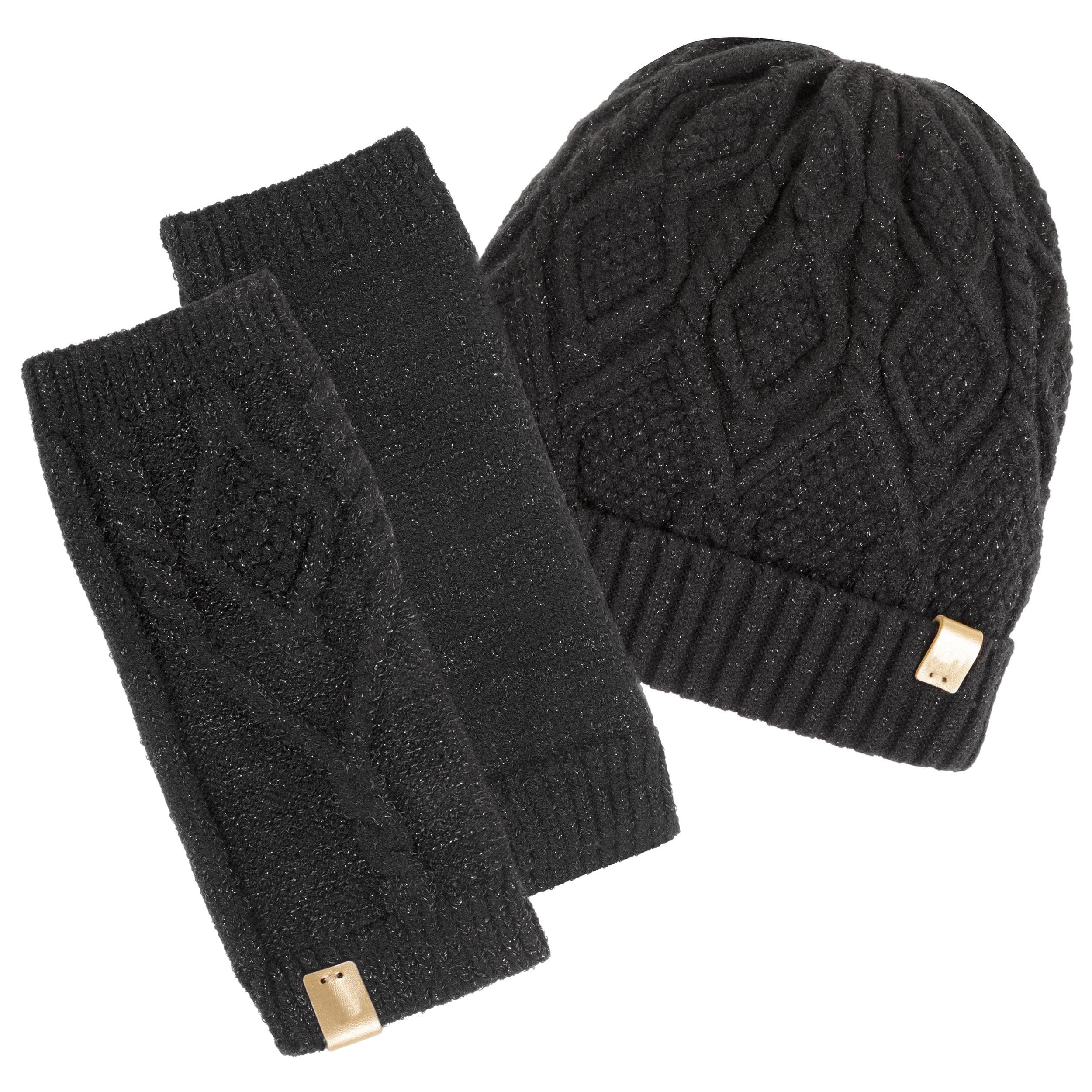 isotoner-mitaines-femme-maille-ultra-doux-lurex-noir image 2