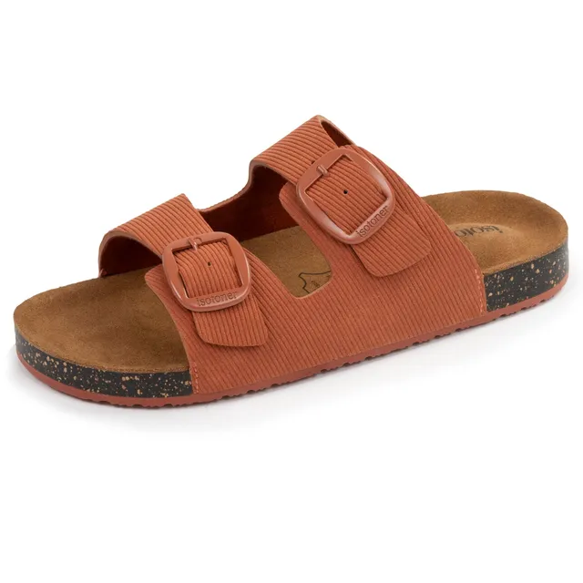isotoner-mules-sandales-femme-double-bride-rouille-premium image 1