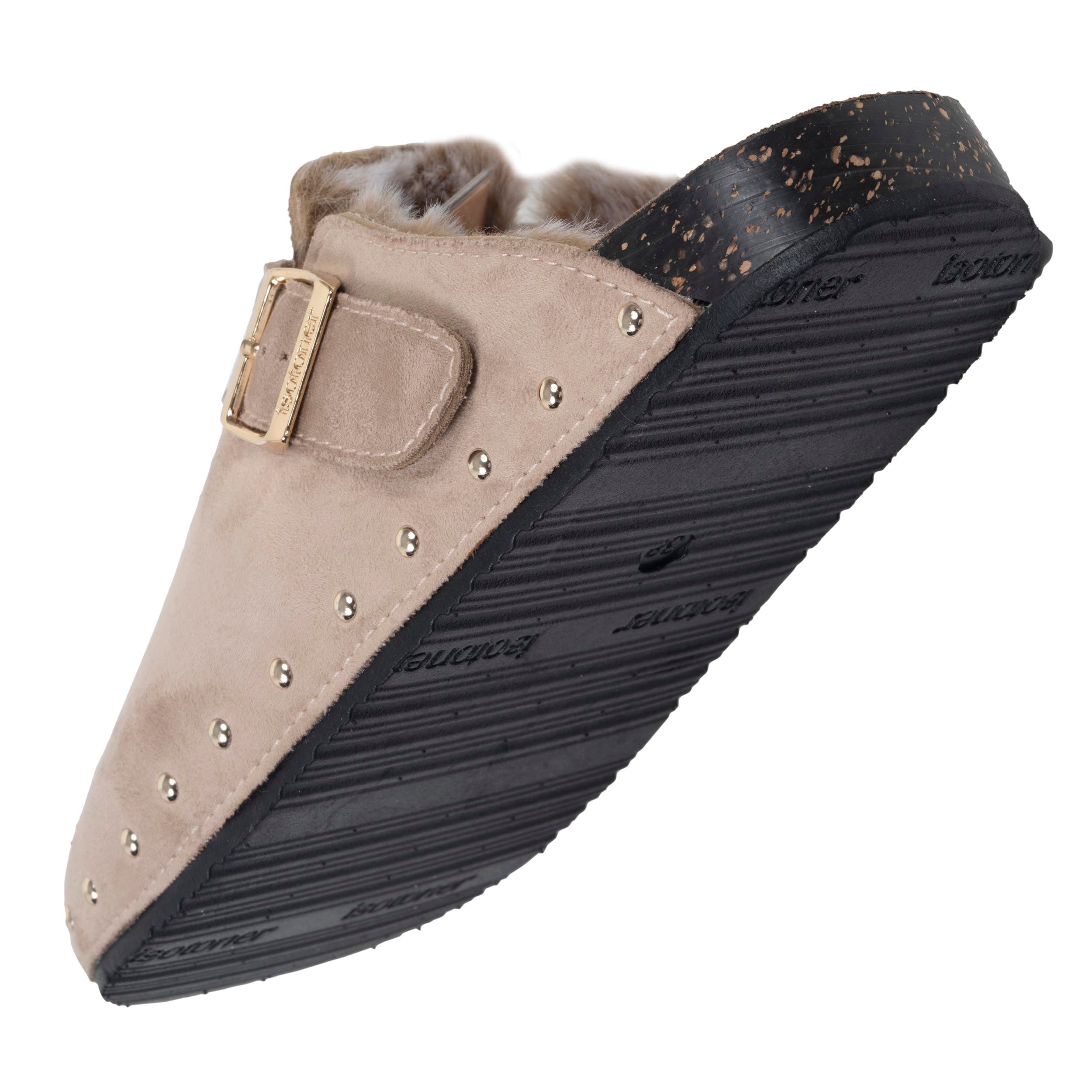 isotoner-sabots-femme-fourr-s-taupe-clous image 5