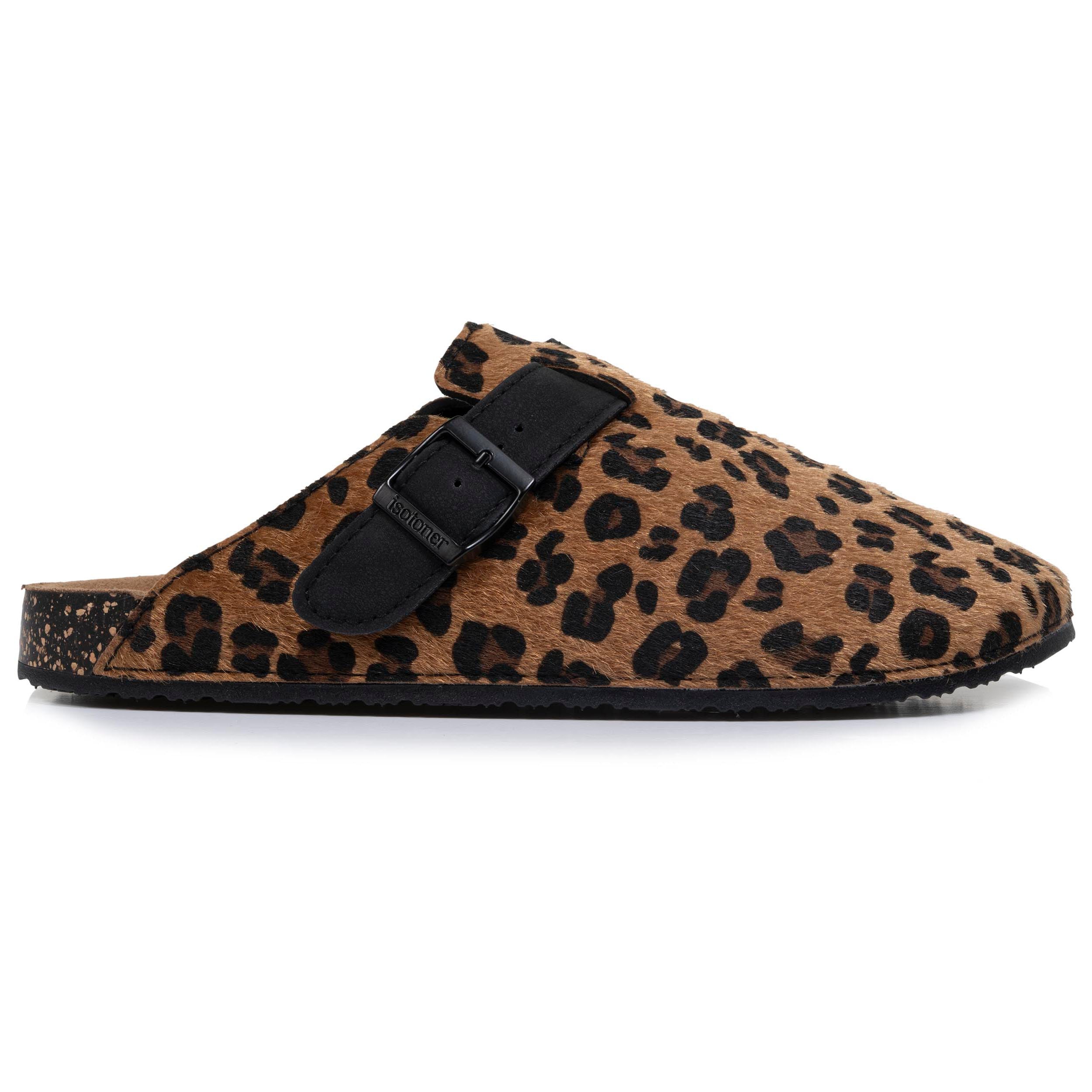 isotoner-mules-sabots-femme-l-opard-noir-confort-xtra-flex image 8