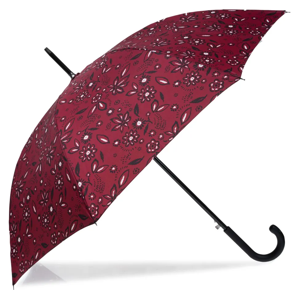 isotoner-parapluie-canne-auto-bandana-bordeaux-90-cm image 1