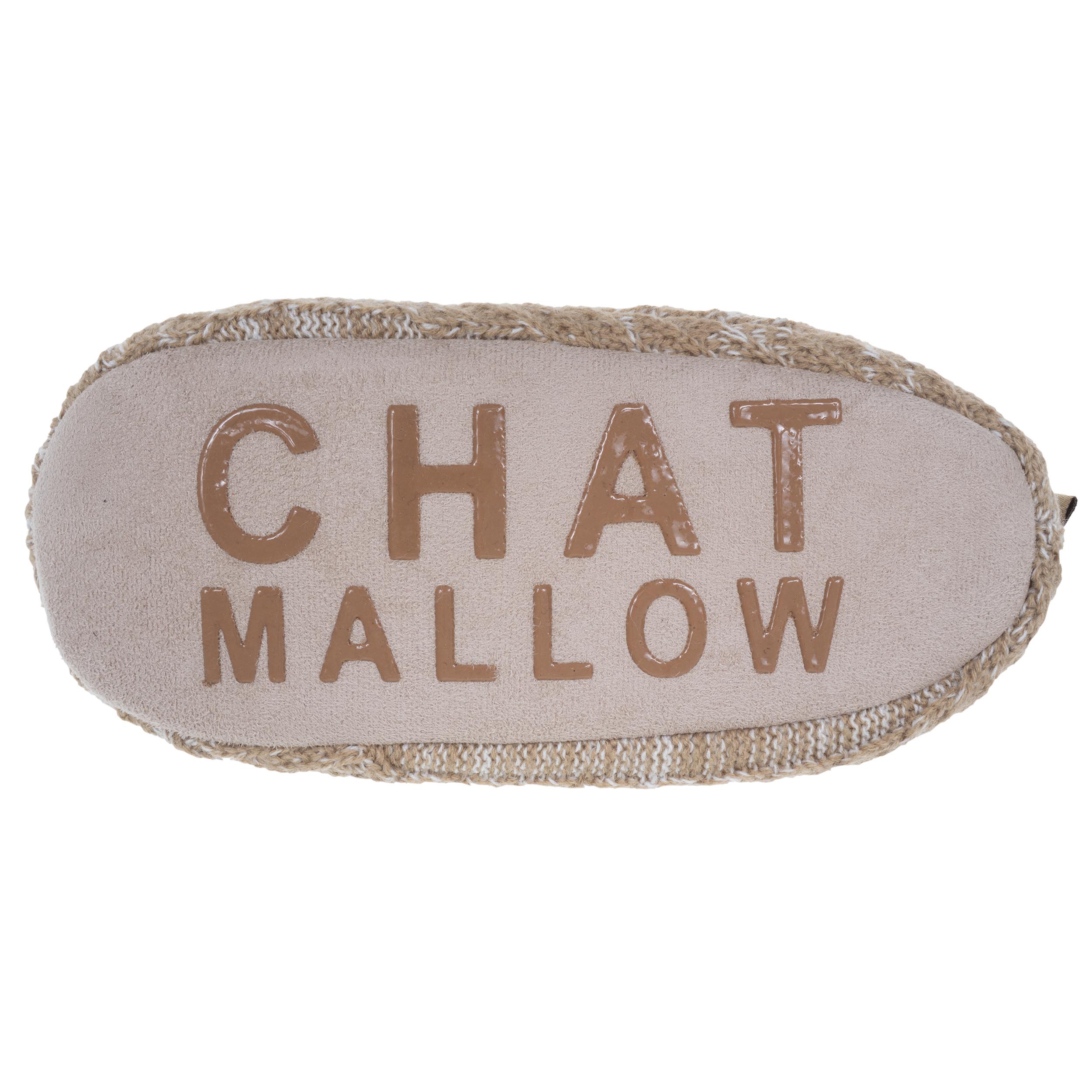 isotoner-chaussettes-chaussons-femme-maille-chat-beige image 4