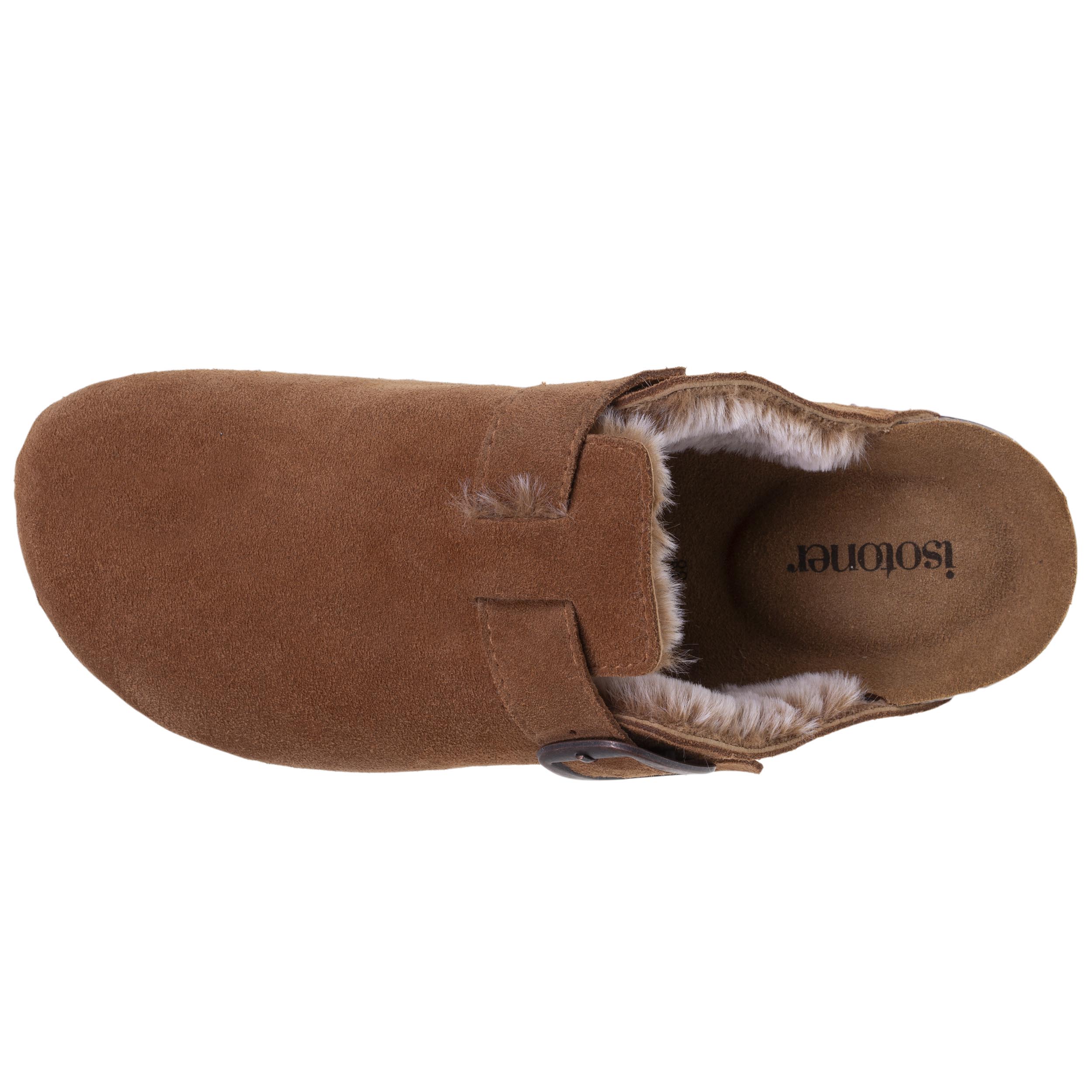 isotoner-sabots-fourr-s-cuir-femme-camel image 3