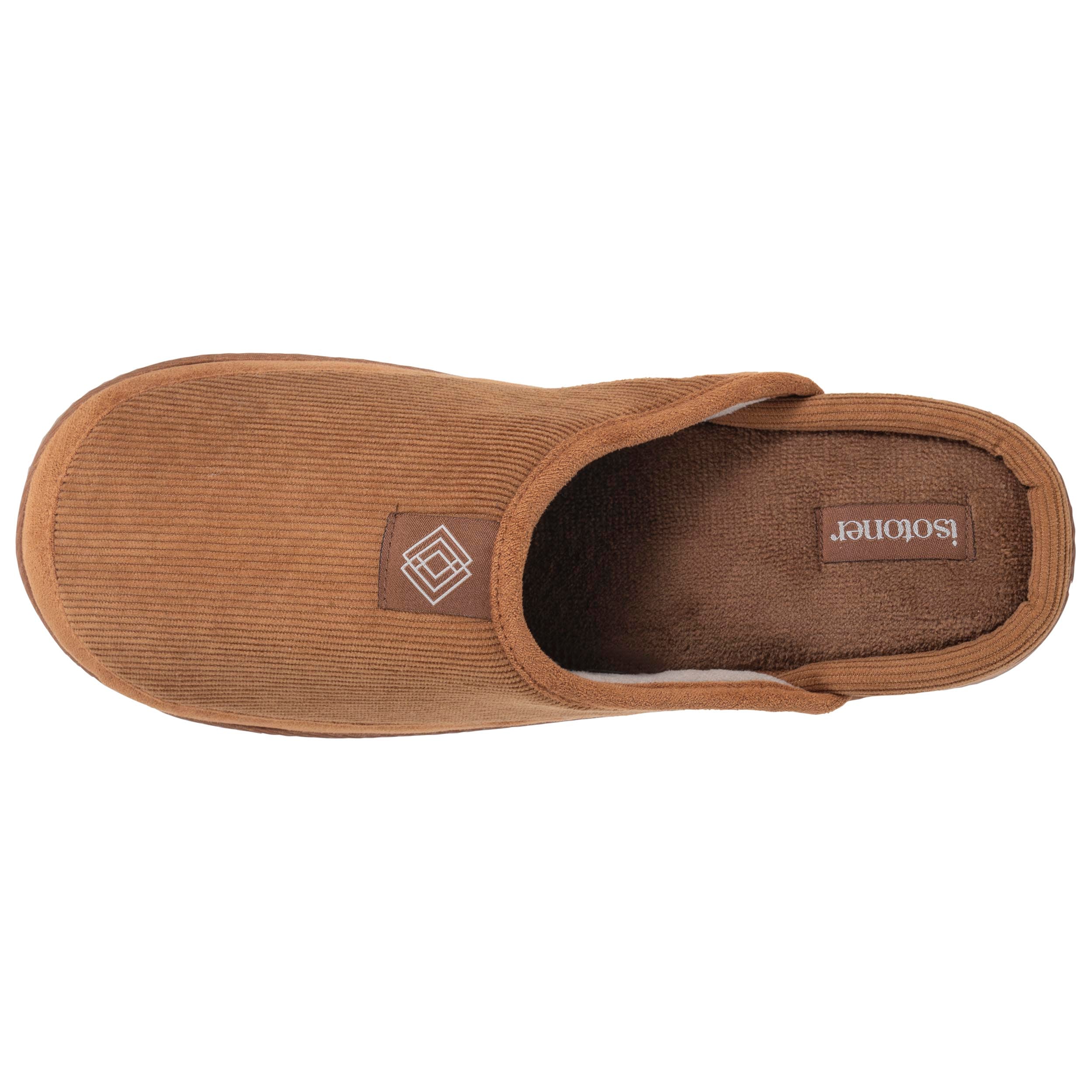 isotoner-chaussons-mules-homme-camel-semelle-crant-e image 3