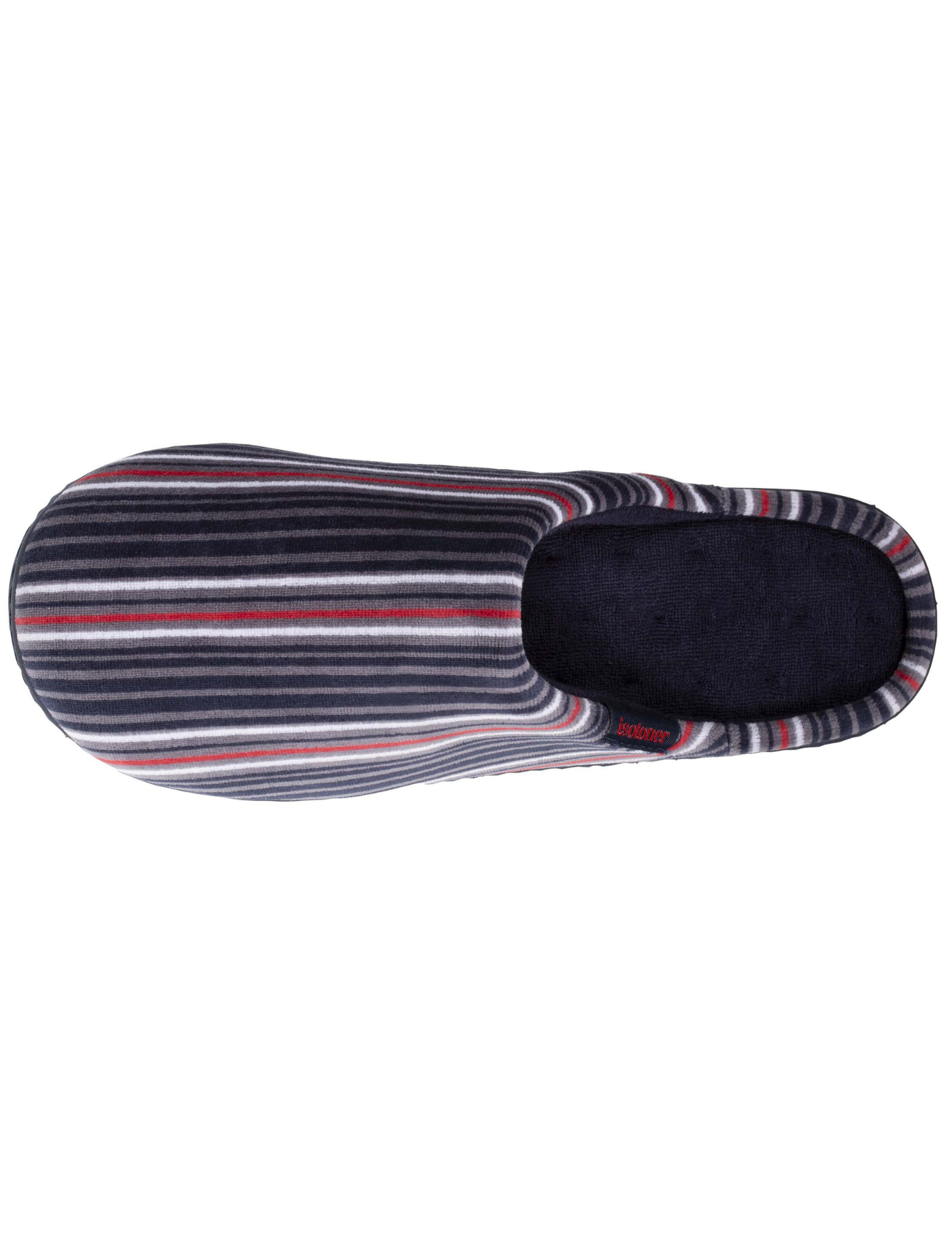 isotoner-chaussons-mules-homme-rayures-bleues-m-moire-de-forme image 7