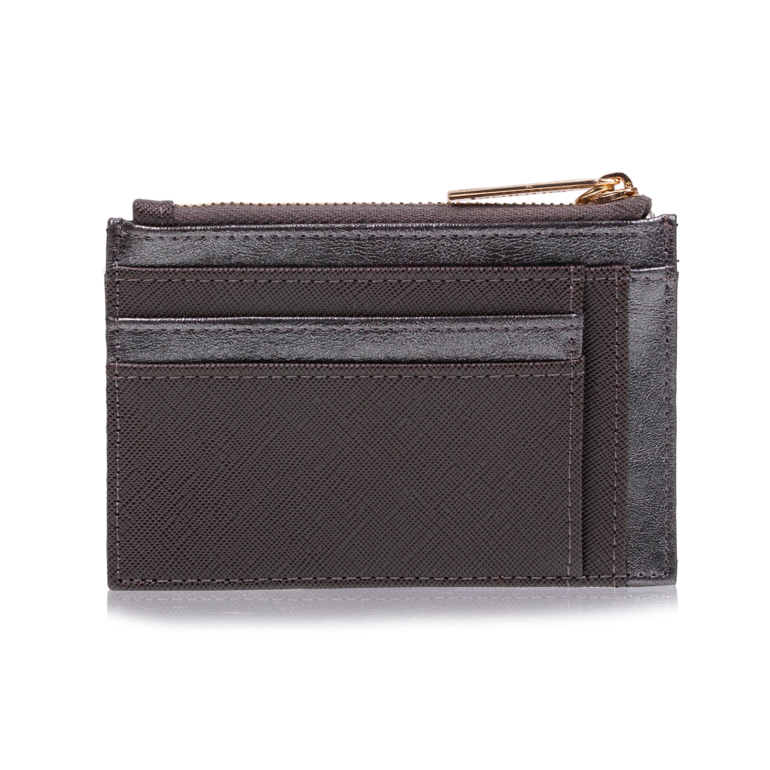 isotoner-porte-cartes-femme-zipp-gris image 3