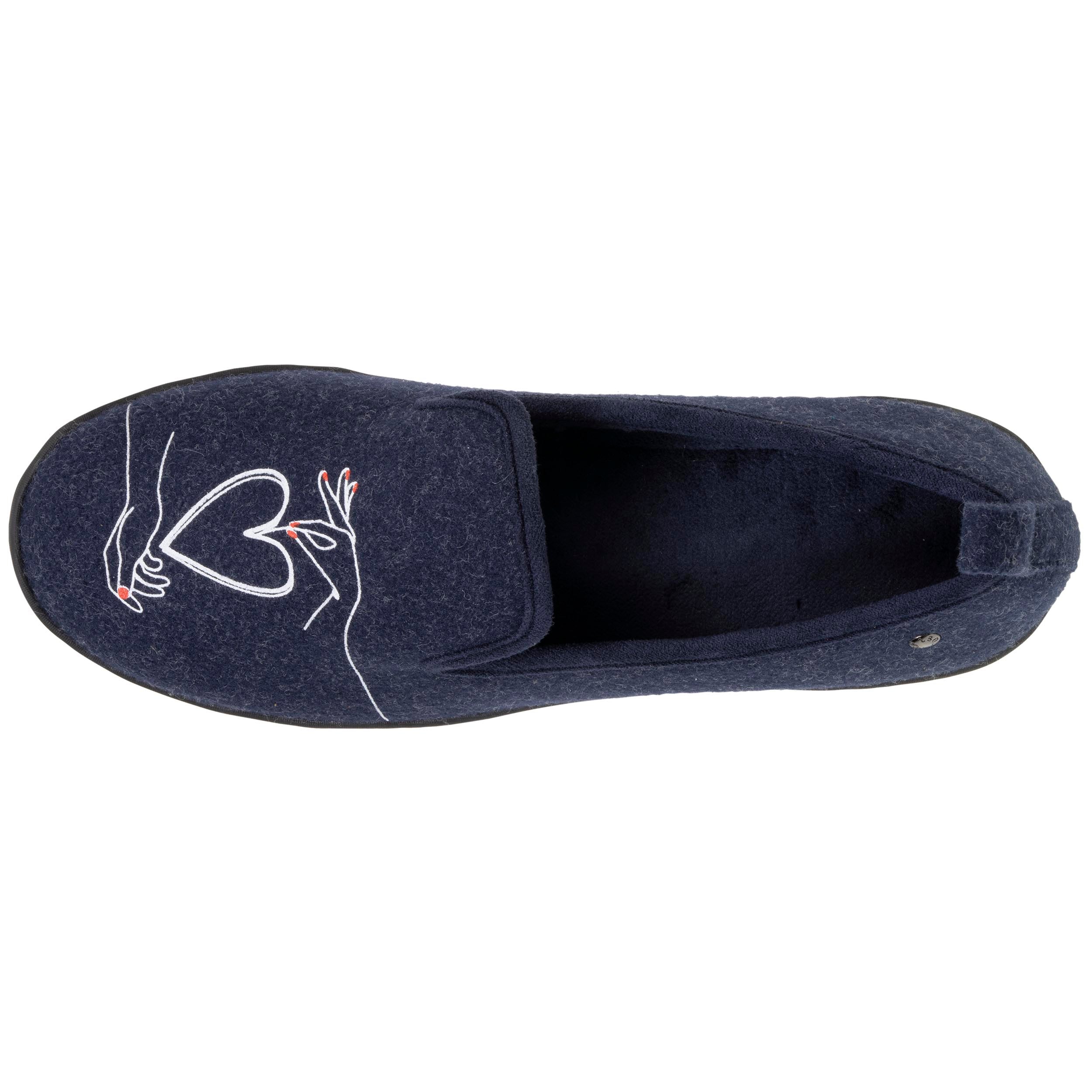 isotoner-chaussons-charentaises-femme-talon-marine-everywear image 2