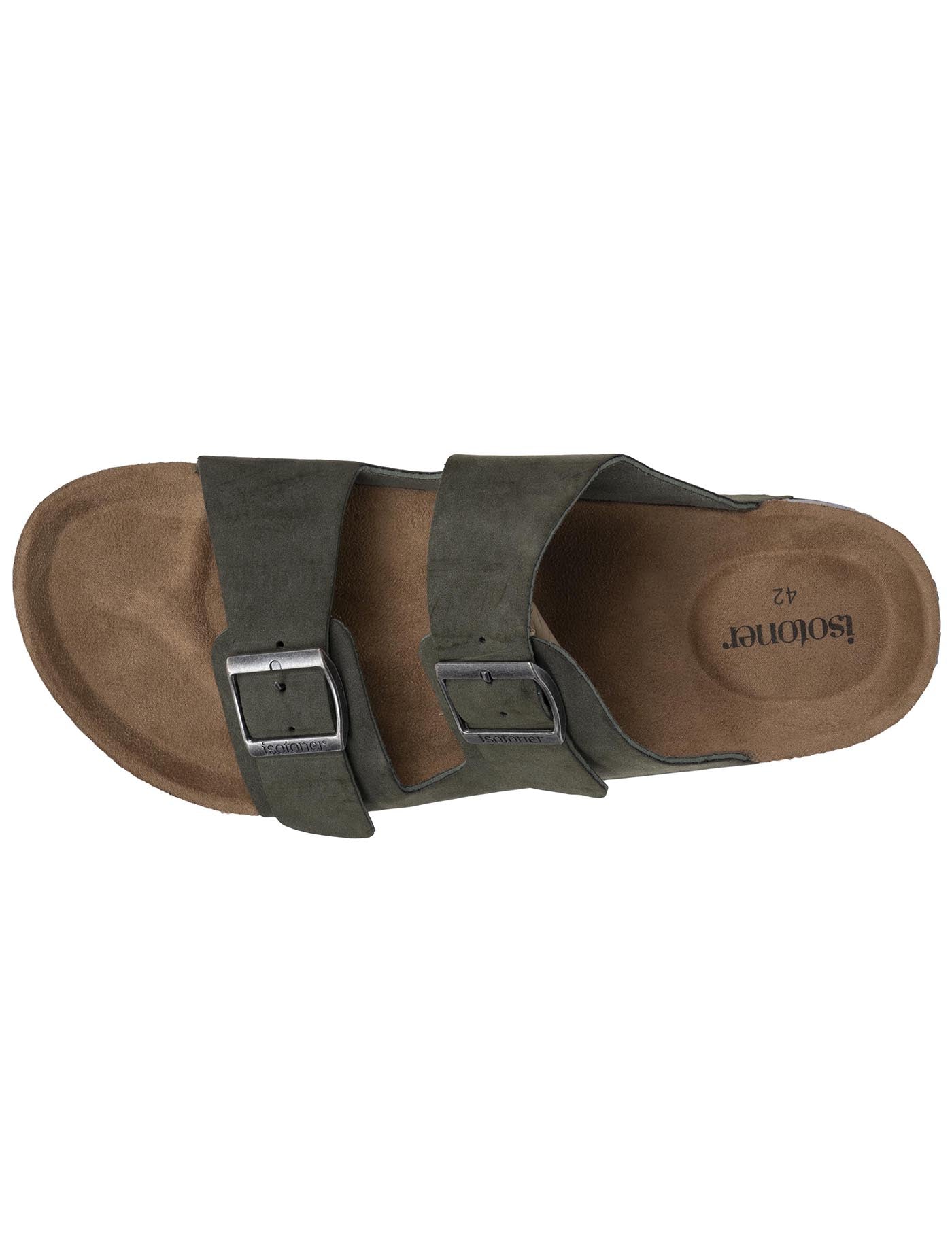 isotoner-mules-sandales-homme-double-bride-kaki-r-glable image 7