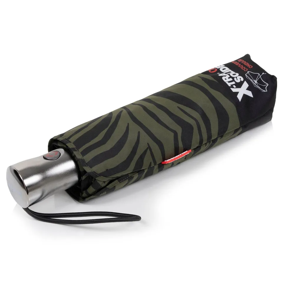 isotoner-parapluie-x-tra-solide-28-cm-z-bre-kaki image 1