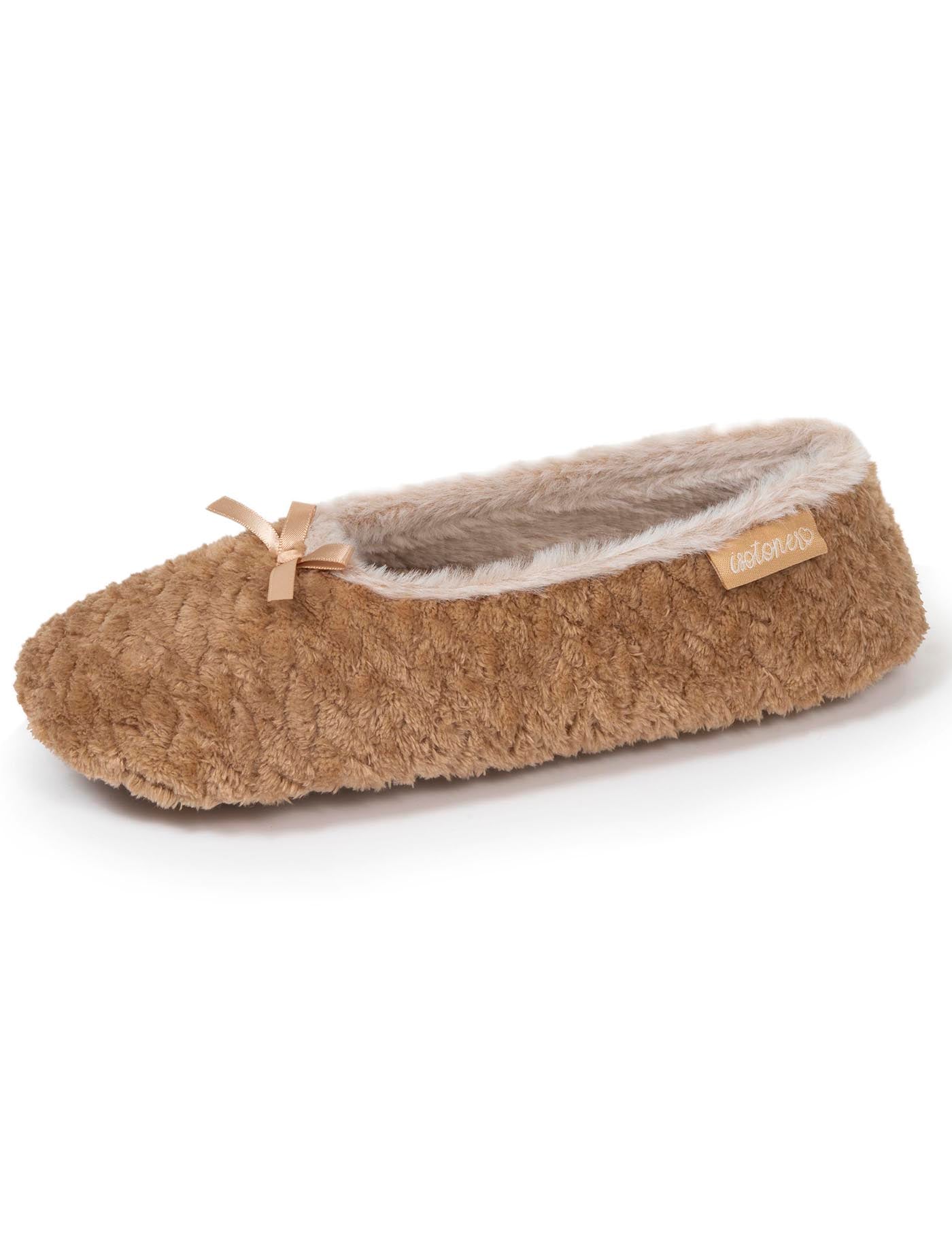 isotoner-chaussons-ballerines-textur-s-femme-camel image 6