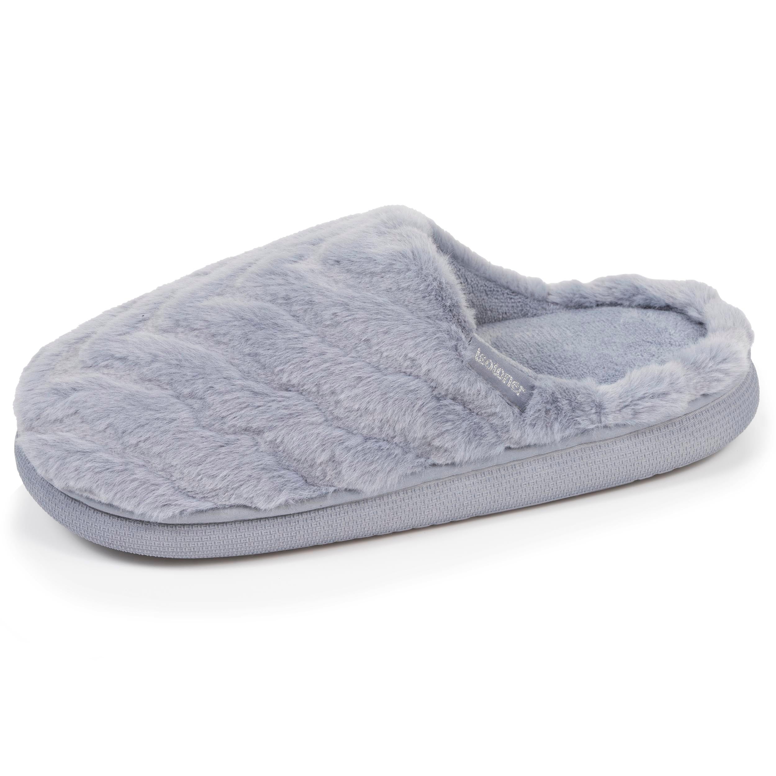 isotoner-chaussons-mules-femme-bloup-gris image 1