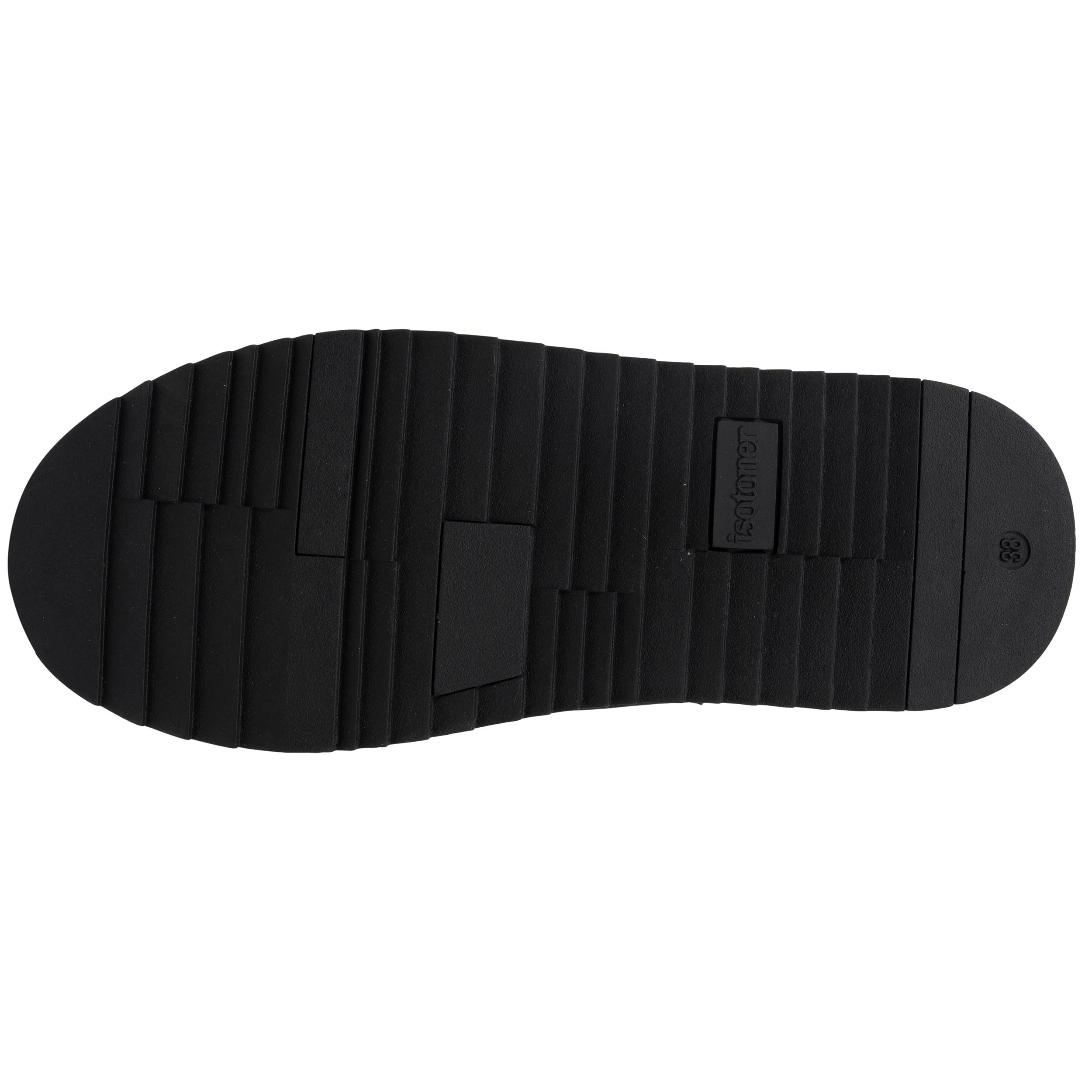 isotoner-bottines-basses-femme-imitation-fourrure-noir-plateforme image 4
