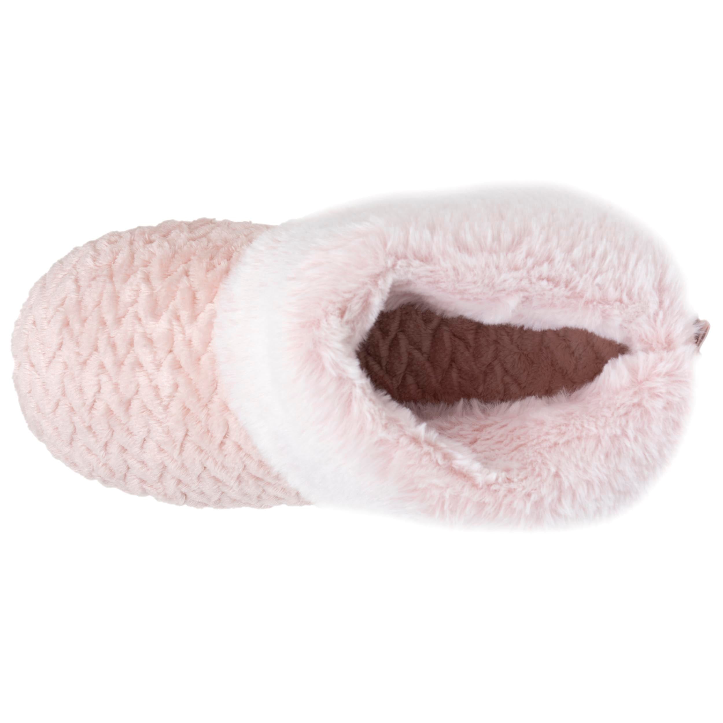 isotoner-chaussons-bottillons-femme-rose-micro-ponge-textur-e image 2