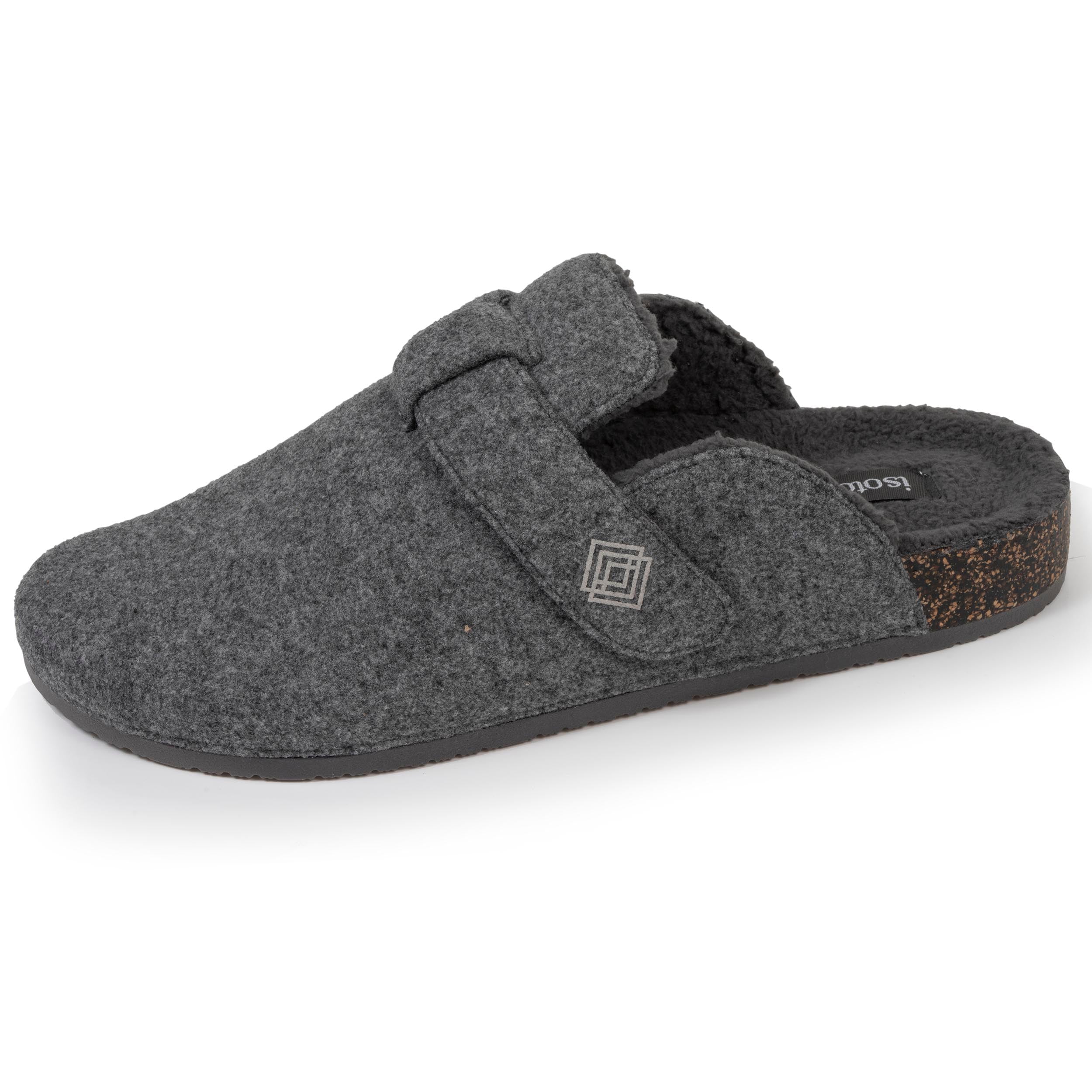 isotoner-chaussons-sabots-homme-gris-chin-bride-scratch image 1