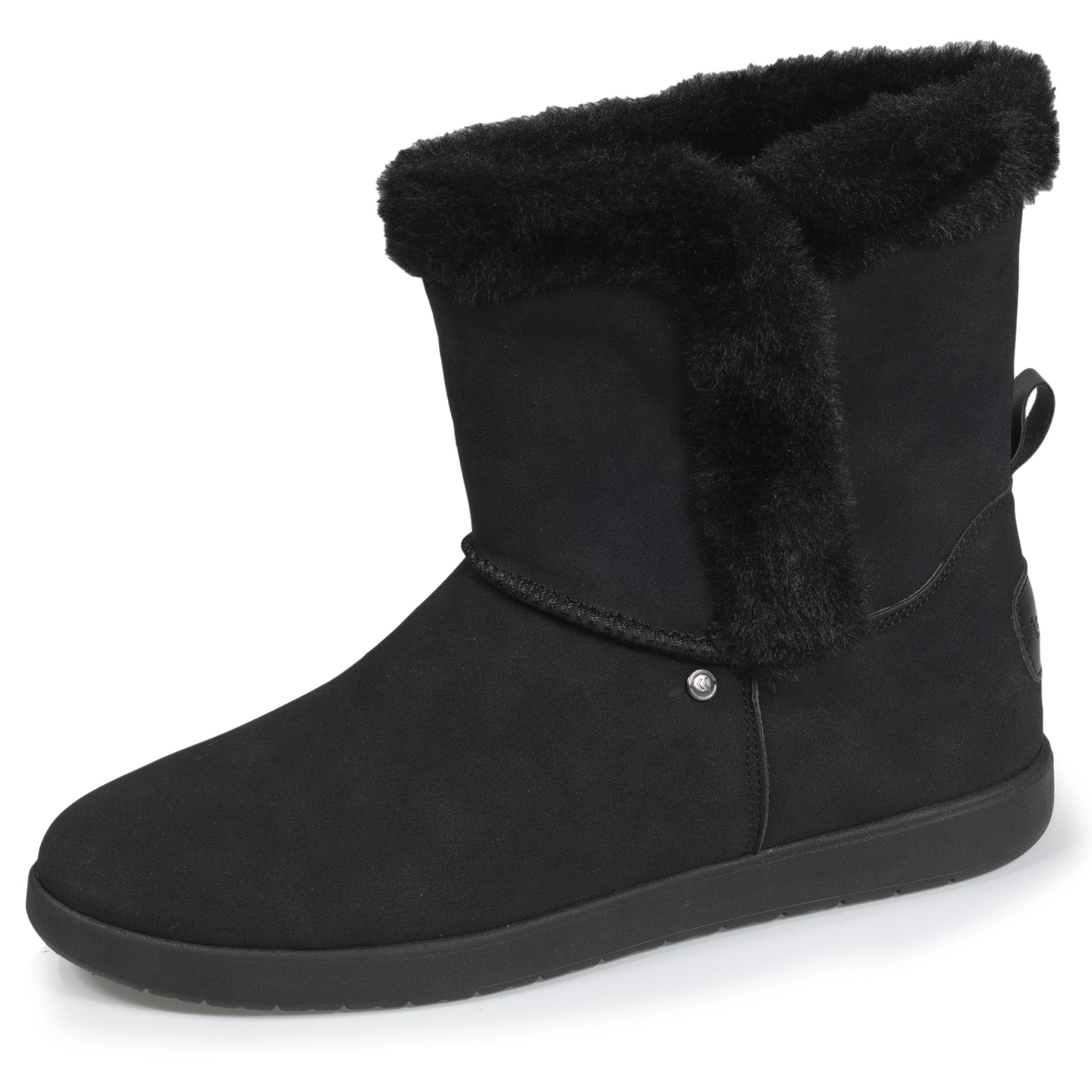 isotoner-bottines-femme-fourr-es-revers-noir image 1