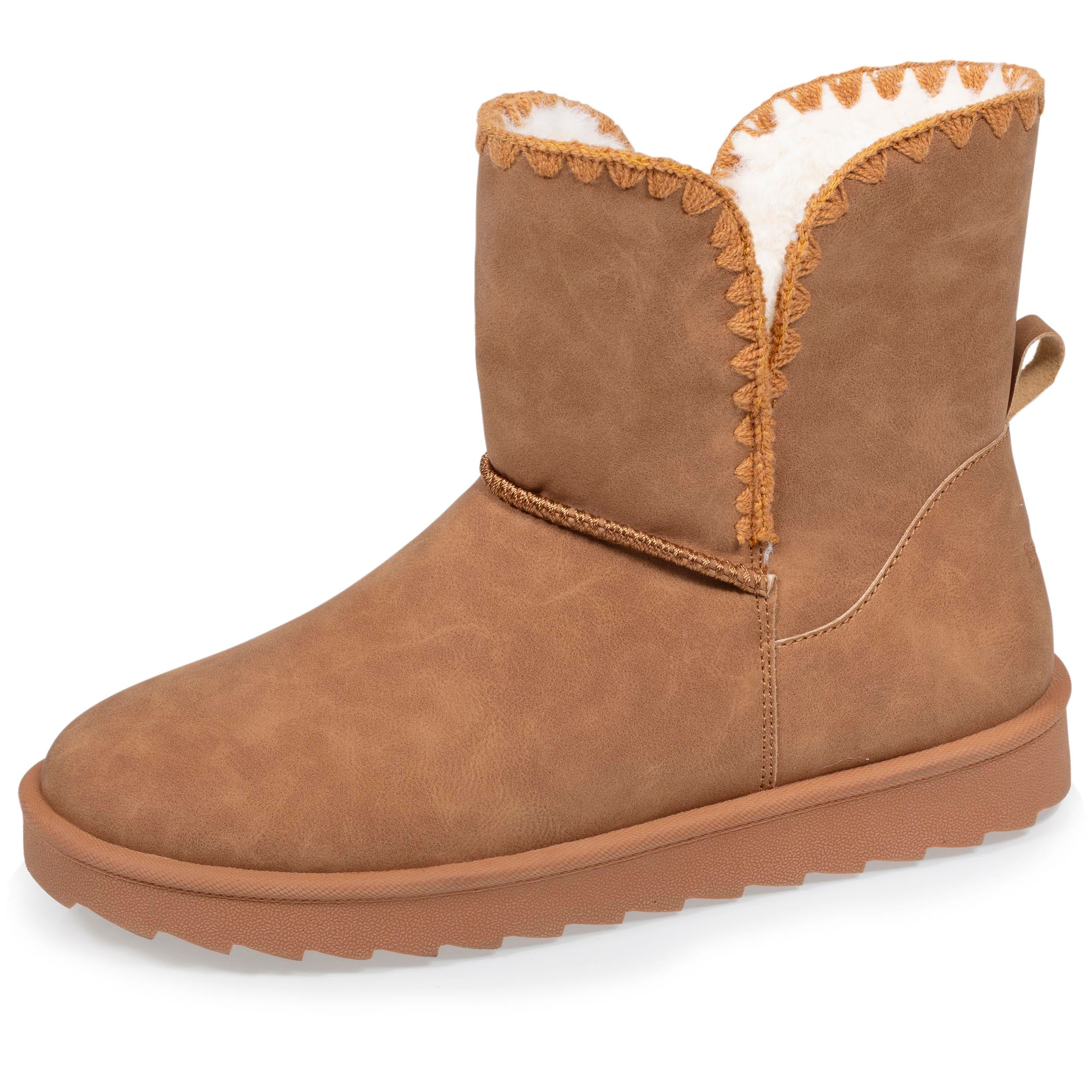 isotoner-bottines-haute-femme-camel-fourrure-m-moire-de-forme image 1