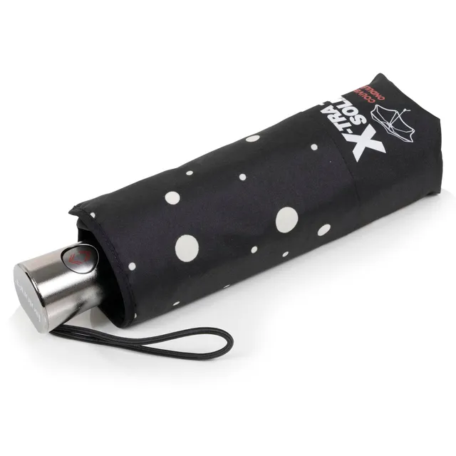 isotoner-x-tra-solide-parapluie-23-cm-pois-noir-jaune-automatique image 1