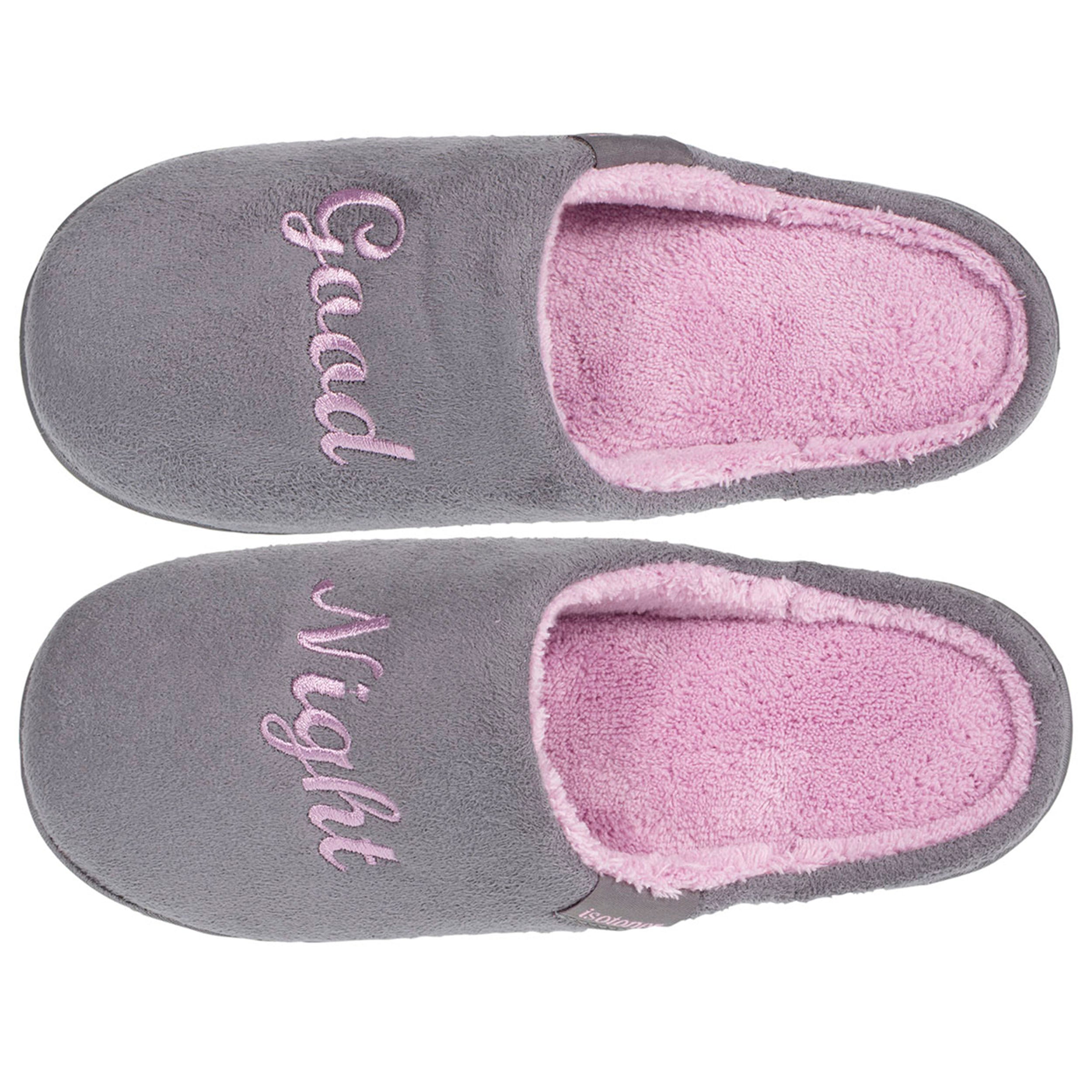 isotoner-chaussons-mules-junior-gris-rose image 2