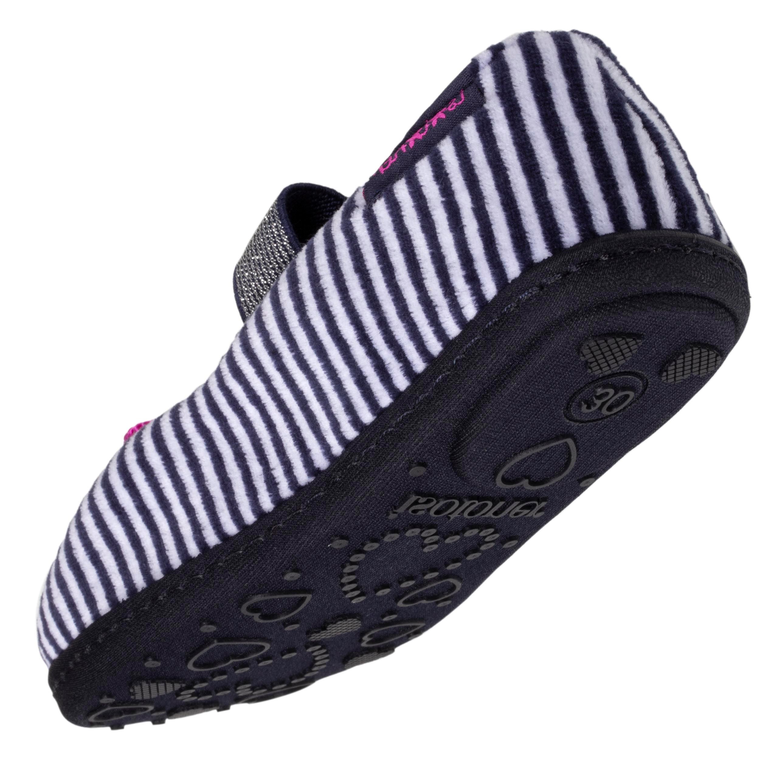 isotoner-chaussons-ballerines-enfant-rayures-velours-fille image 5