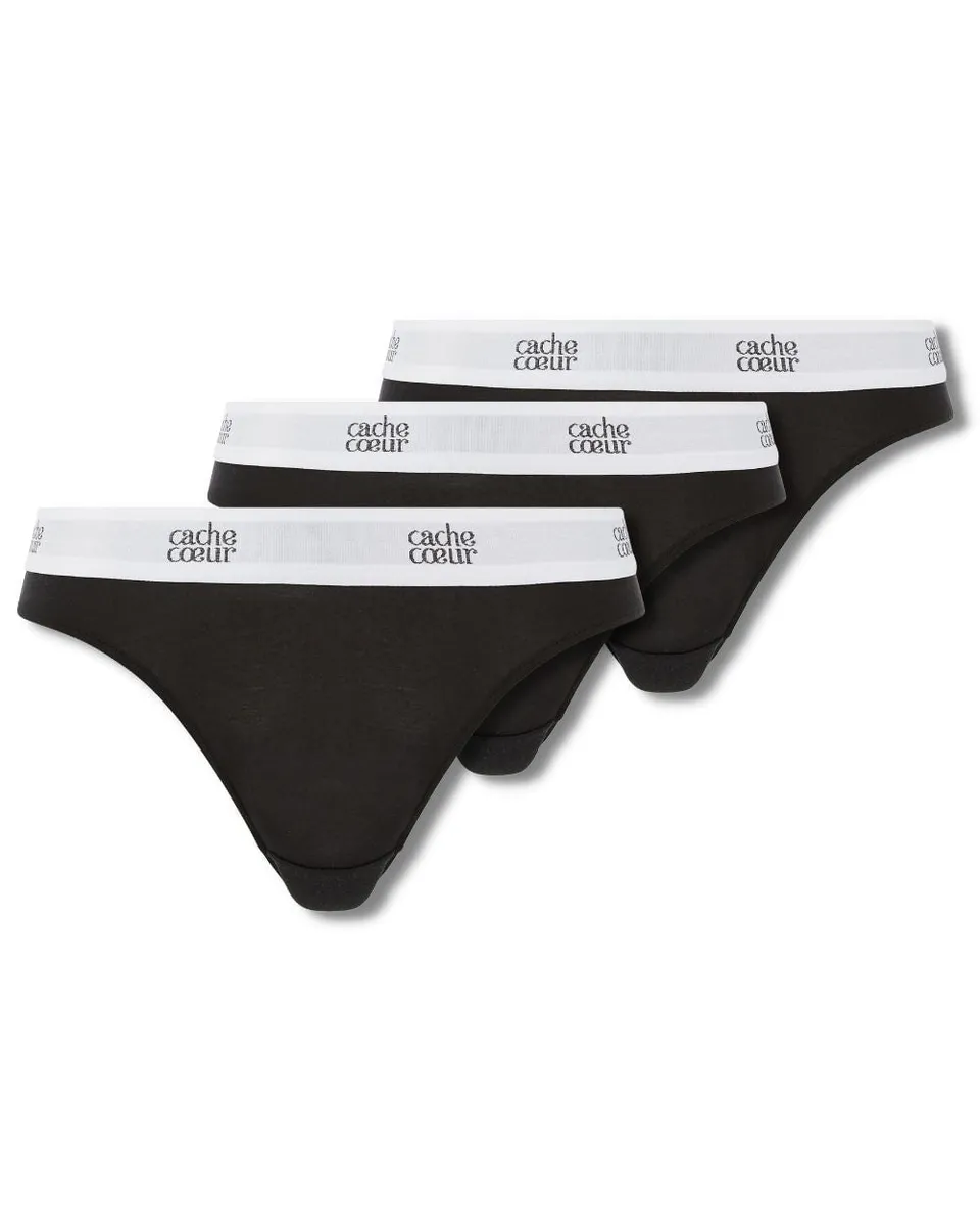 cache-c-ur-life-lot-de-3-culottes-taille-basse-noir image 1