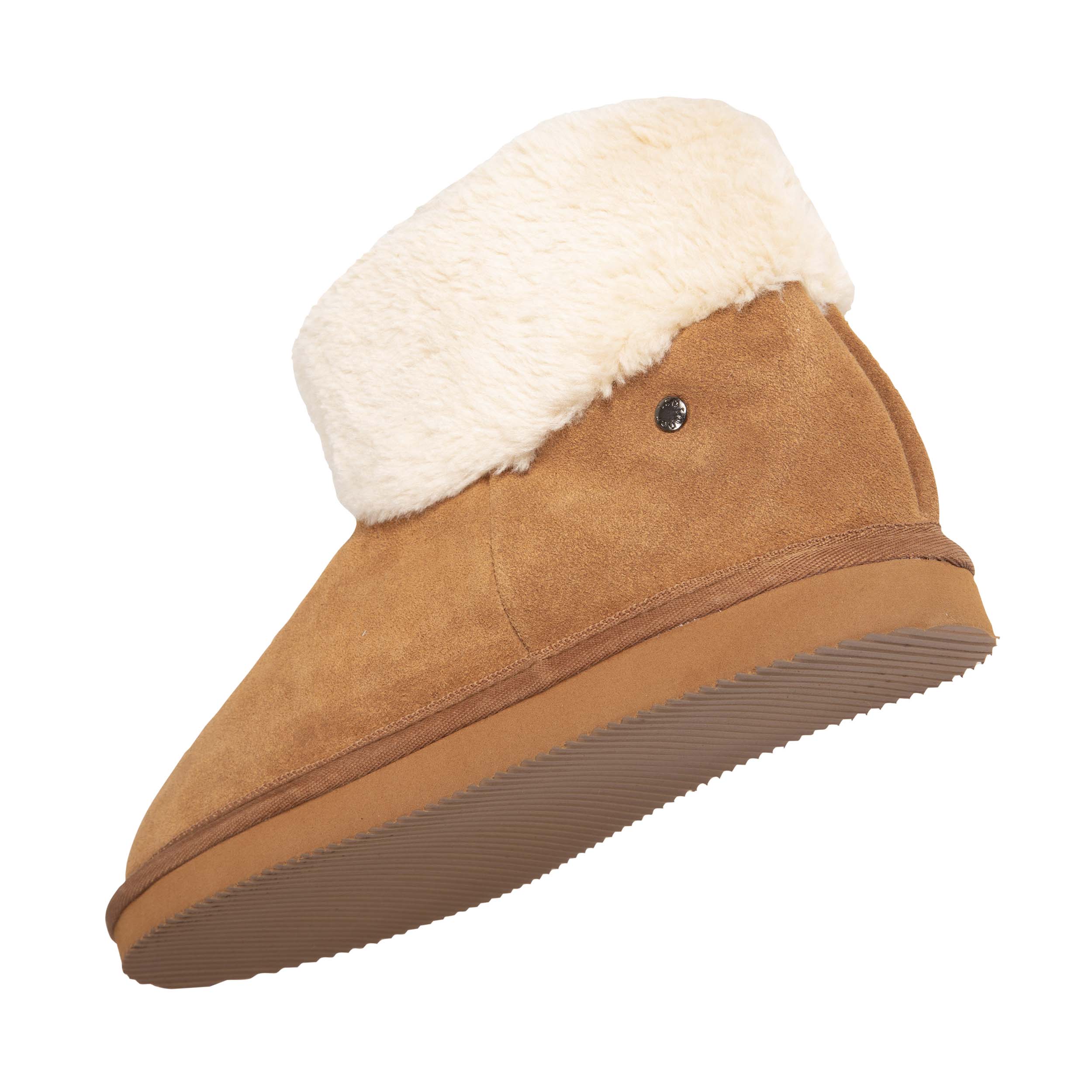 isotoner-chaussons-bottillons-fourr-s-femme-camel-cuir image 5