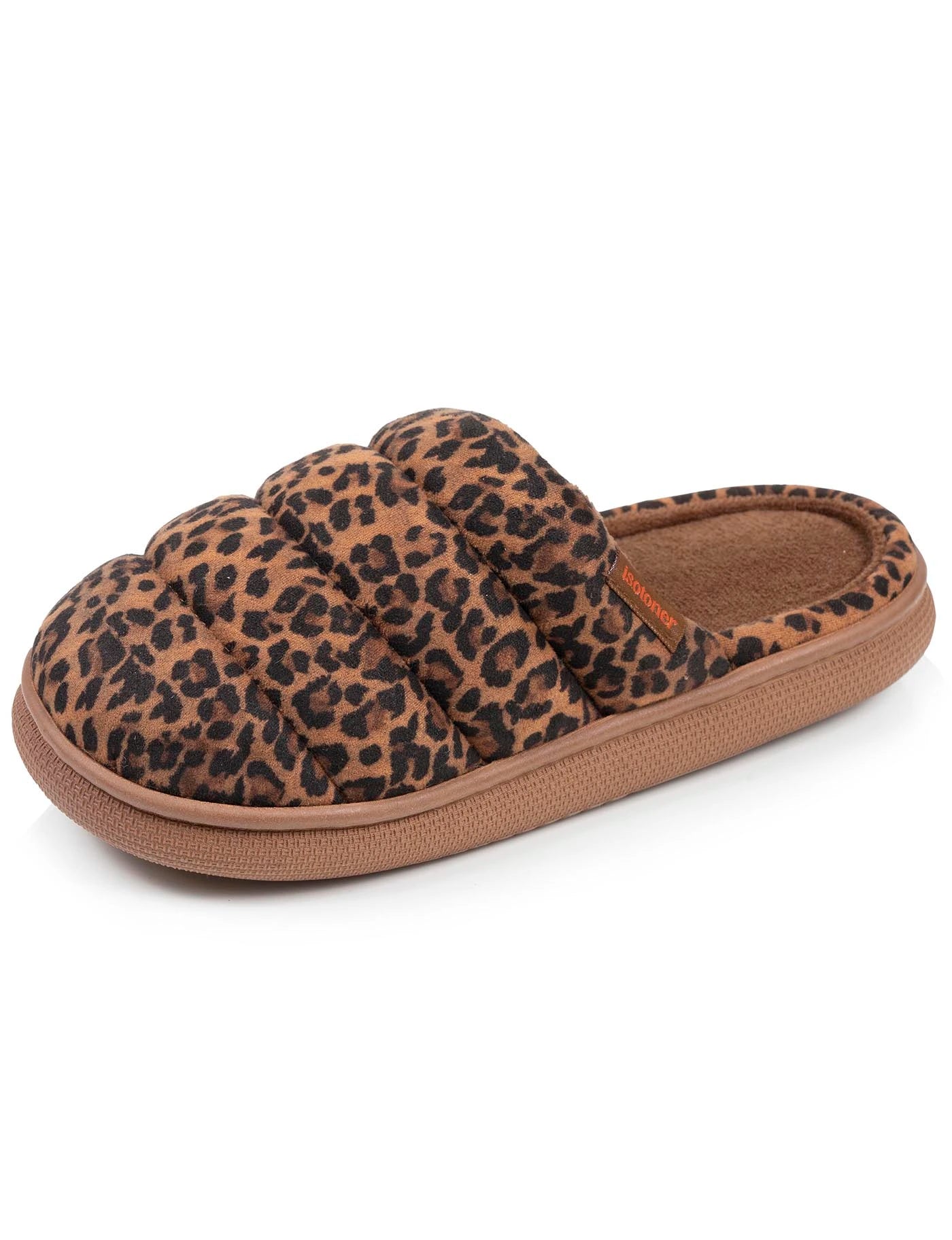isotoner-chaussons-mules-femme-bloup-l-opard-camel image 6
