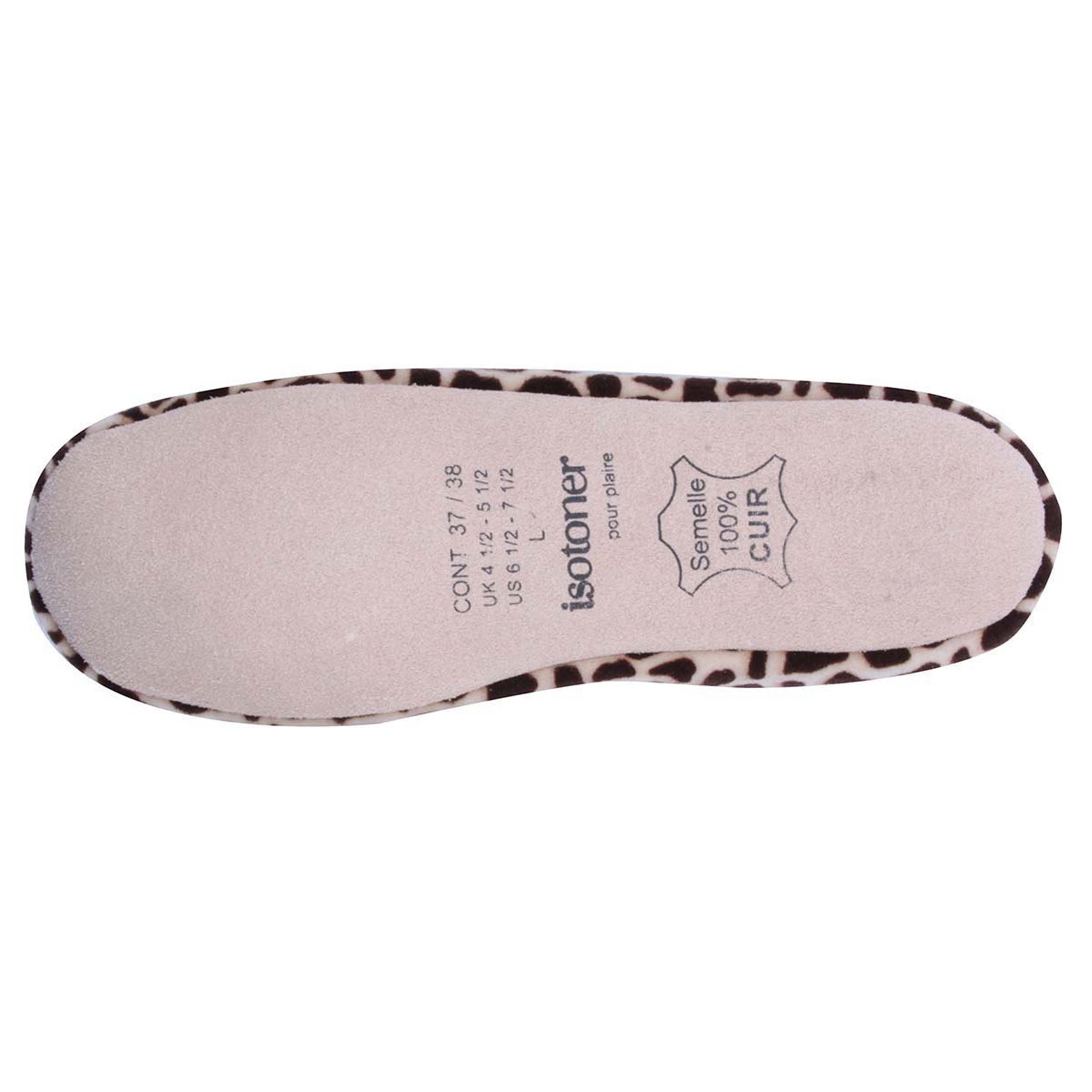 isotoner-chaussons-ballerines-femme-n-ud-girafe image 5