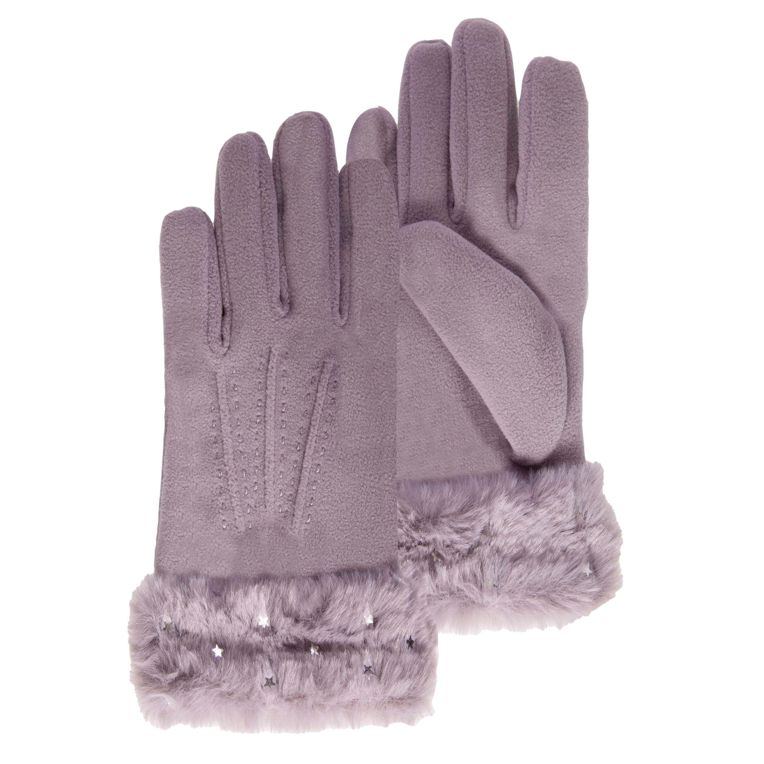 isotoner-gants-enfant-6-8-ans-polaire-toiles-gris image 2
