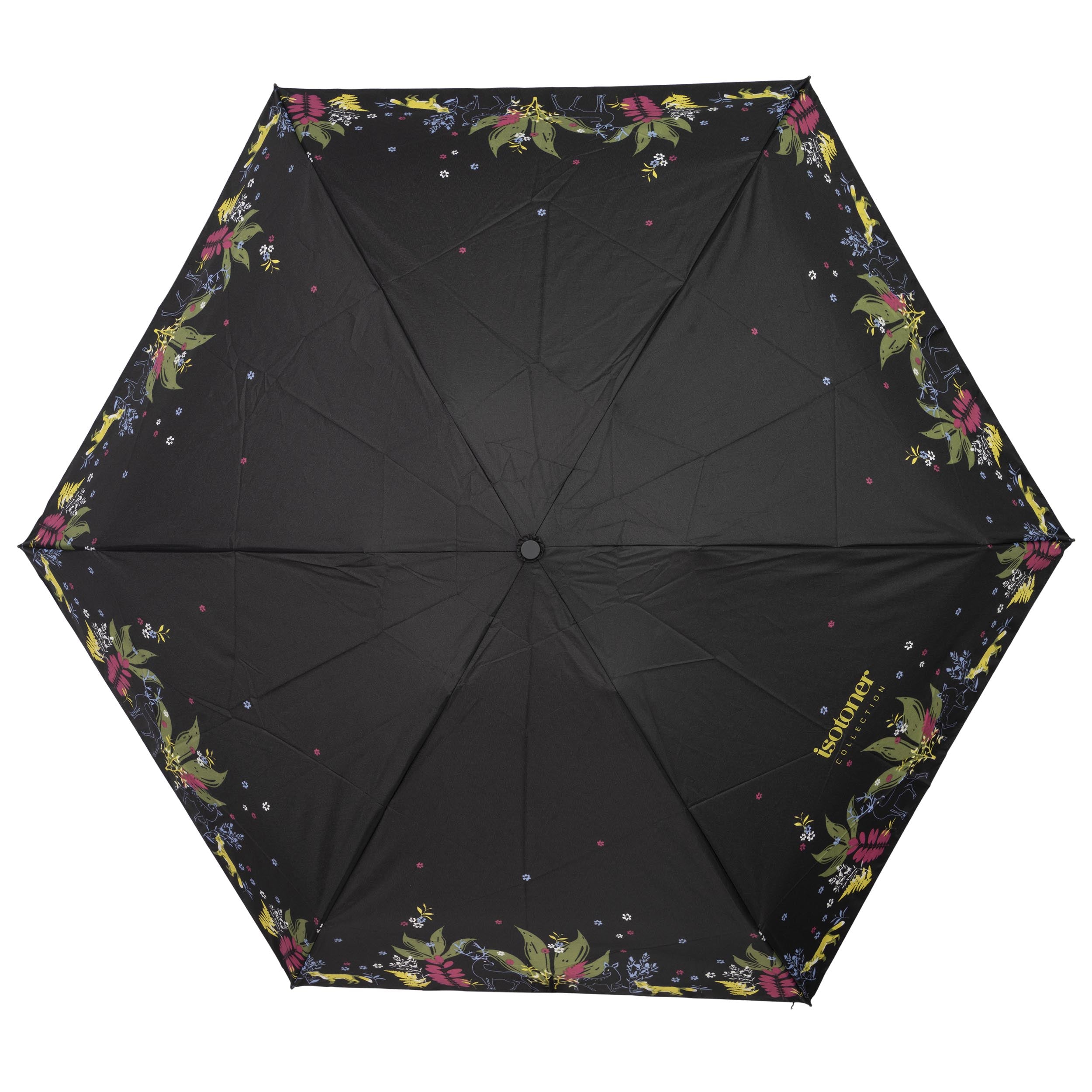 isotoner-parapluie-mini-ultra-slim-frise-cerf-recycl image 3