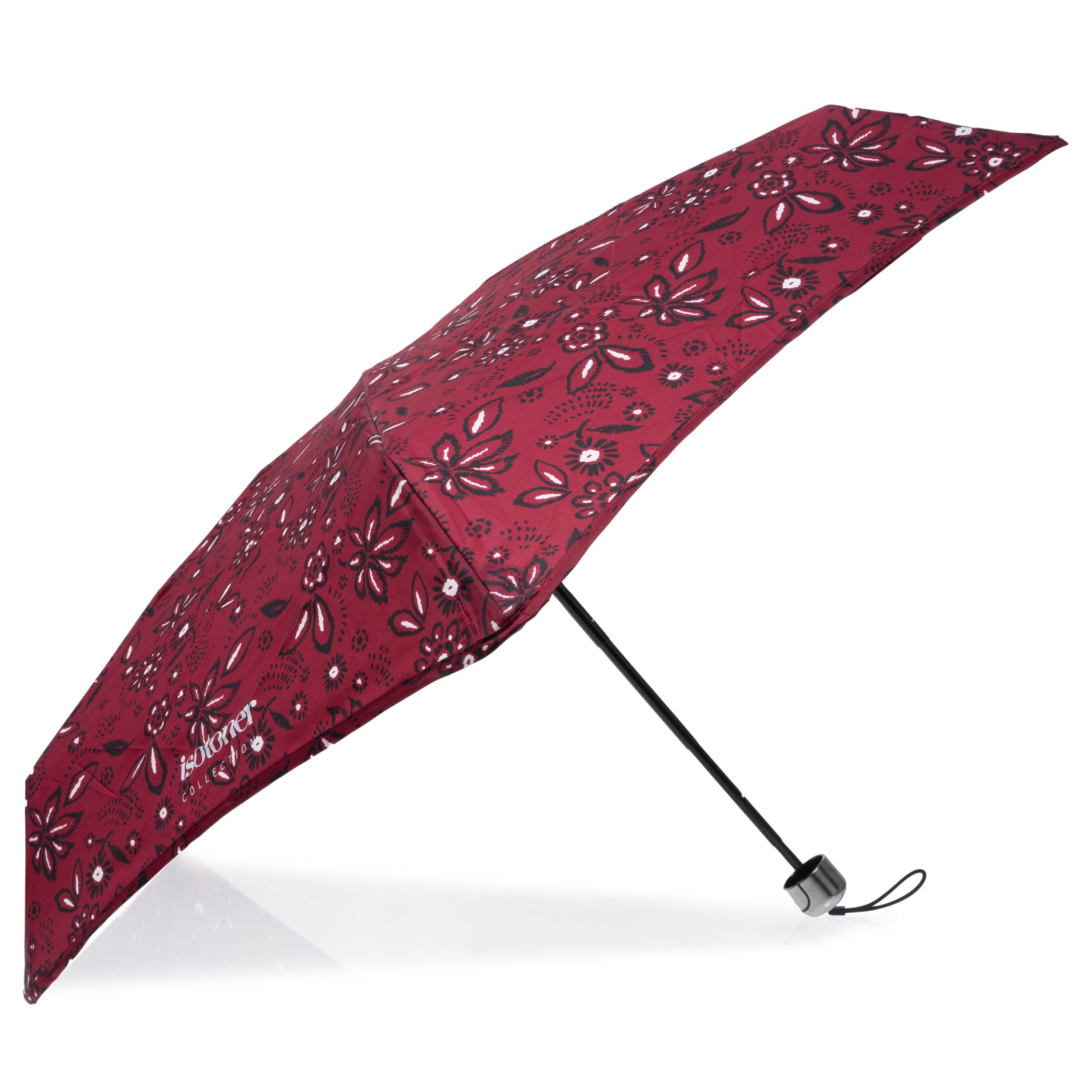 isotoner-parapluie-mini-x-tra-solide-bandana-bordeaux-17-5-cm image 2