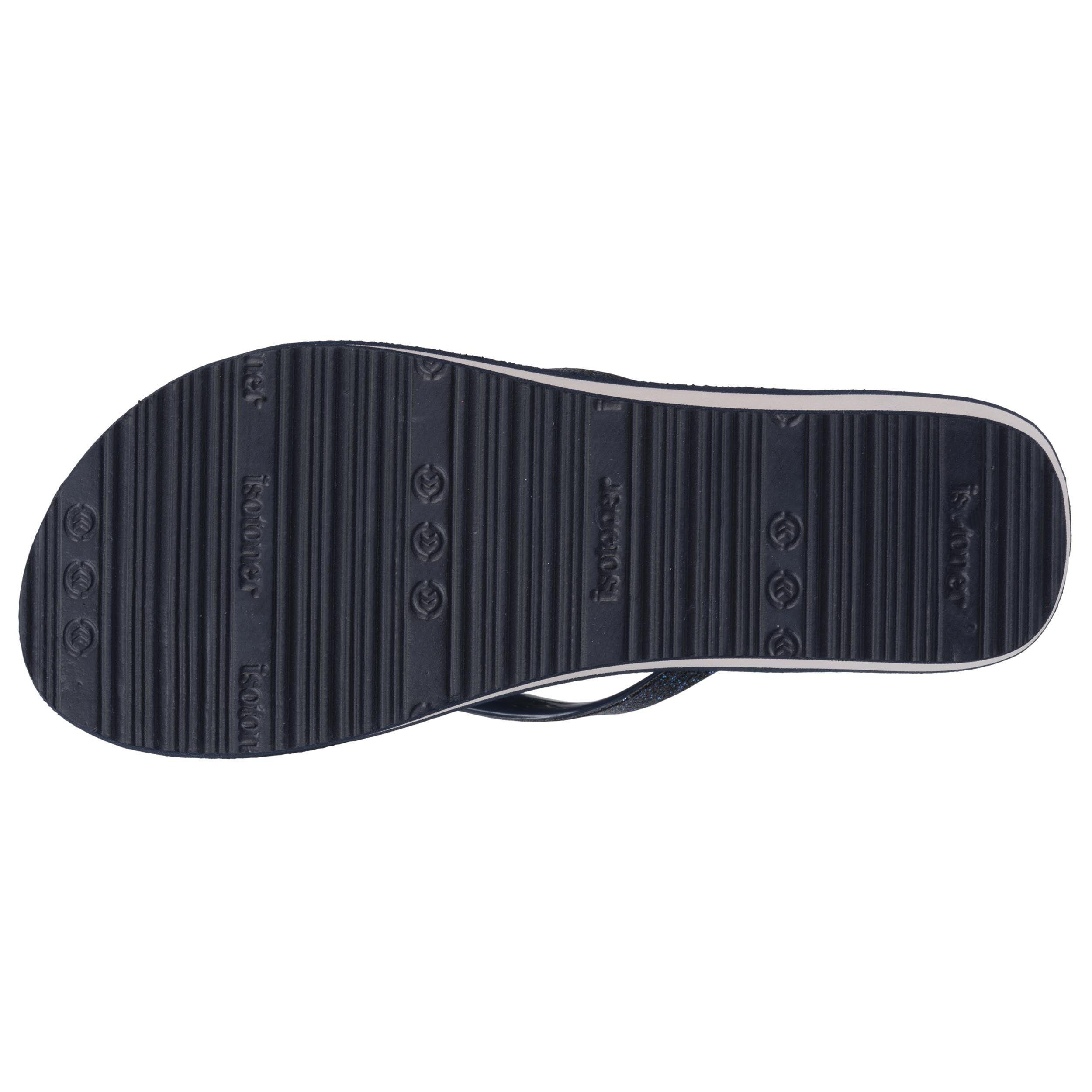 isotoner-tongs-femme-floral-talon-4-cm-marine image 5