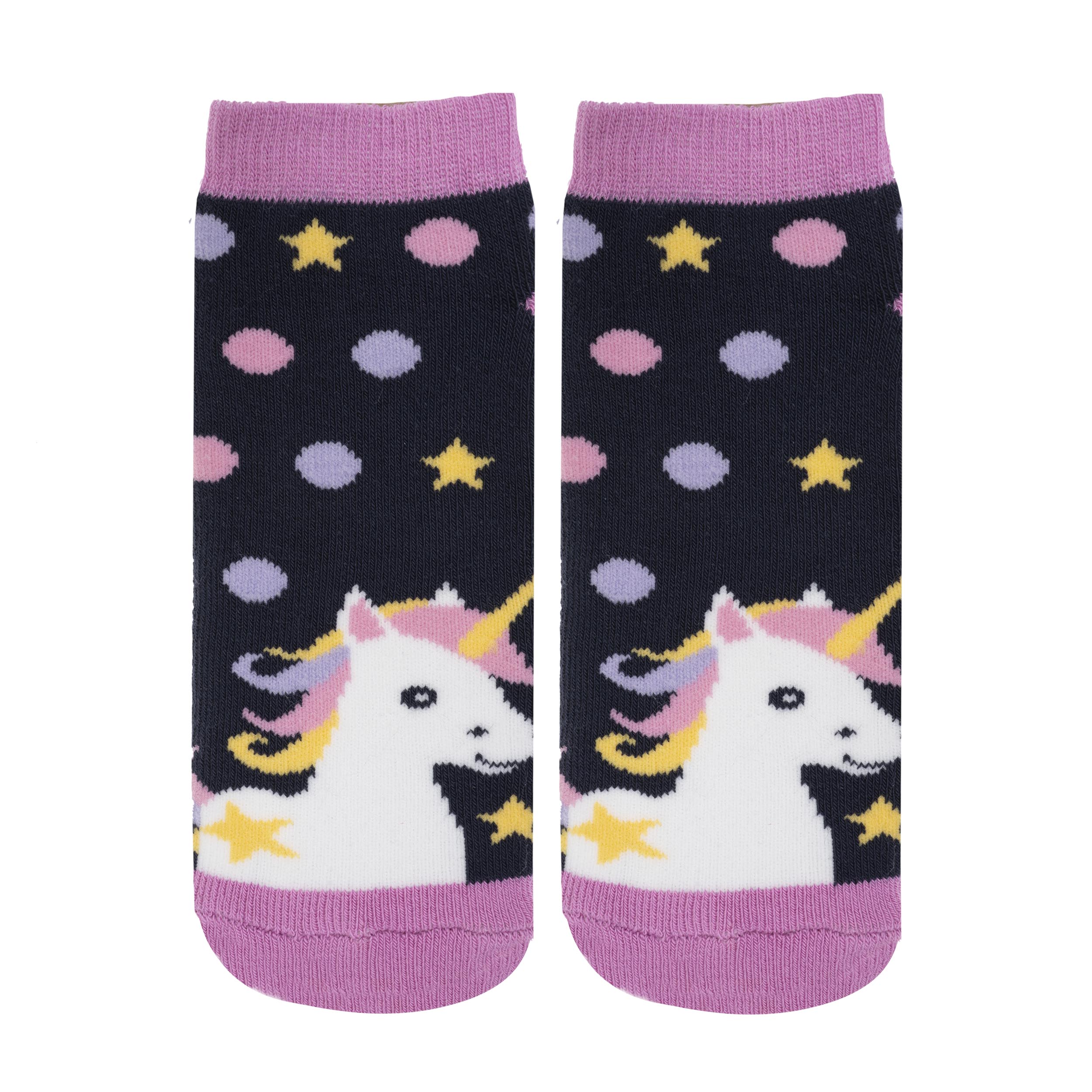 isotoner-chaussettes-anti-d-rapantes-enfant-marine-licorne-1-4-ans image 1