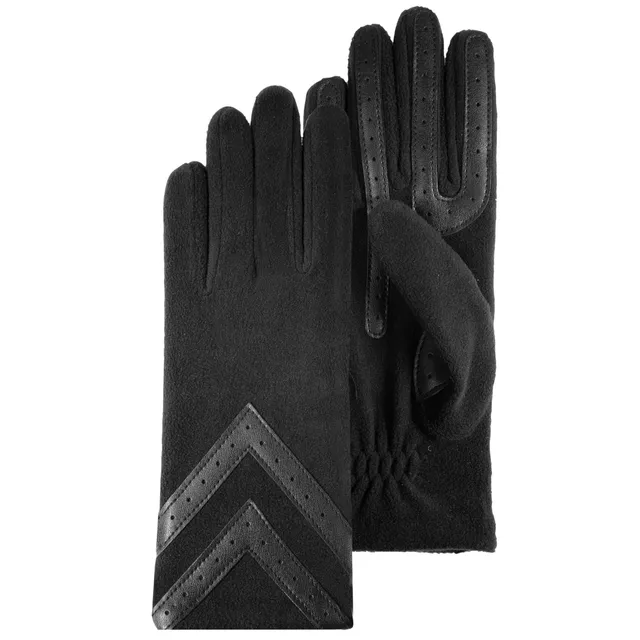 isotoner-gants-femme-tactiles-polaire-recycl-e-noir-ultra-d-perlant image 1