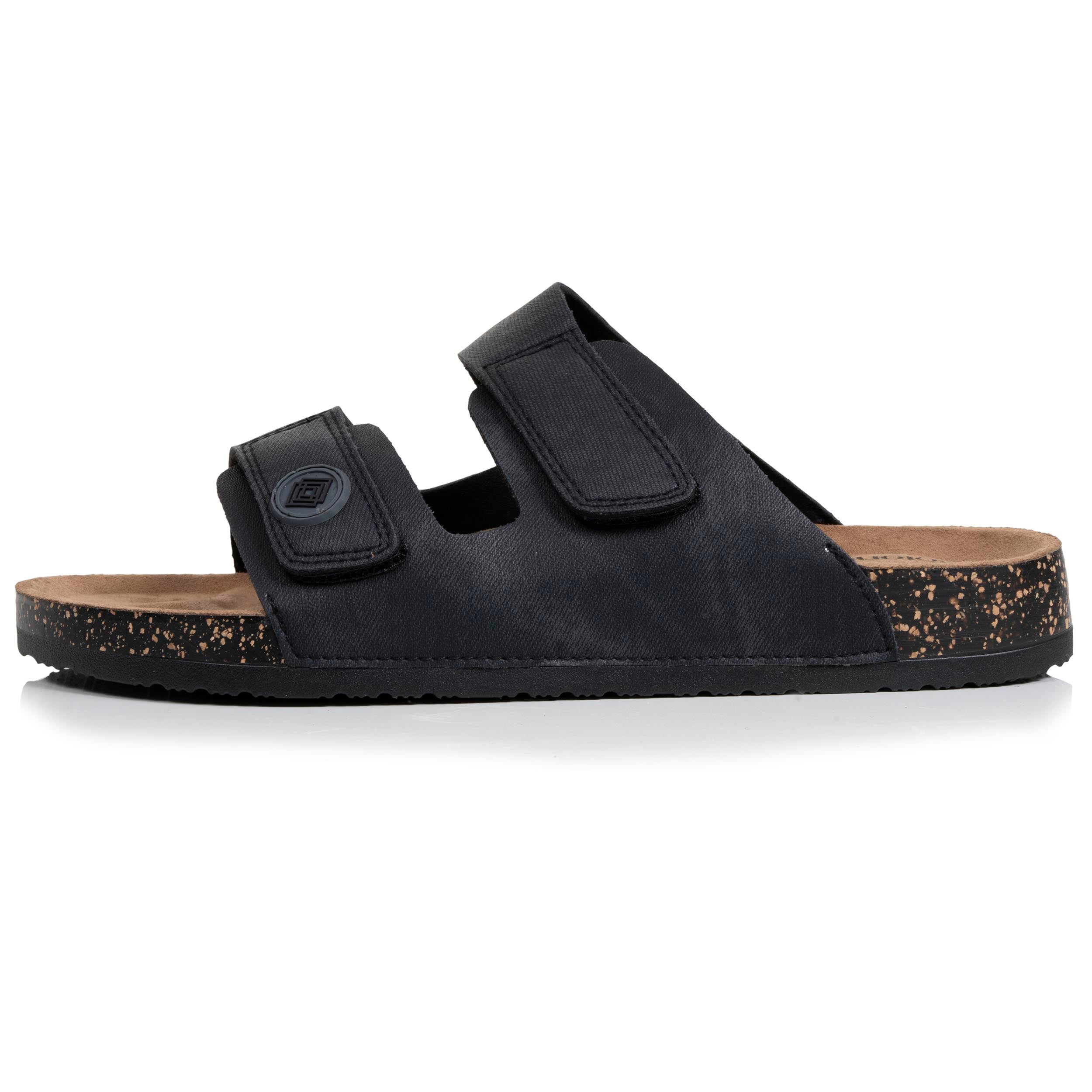 isotoner-mules-sandales-homme-double-bride-scratch-noir image 4