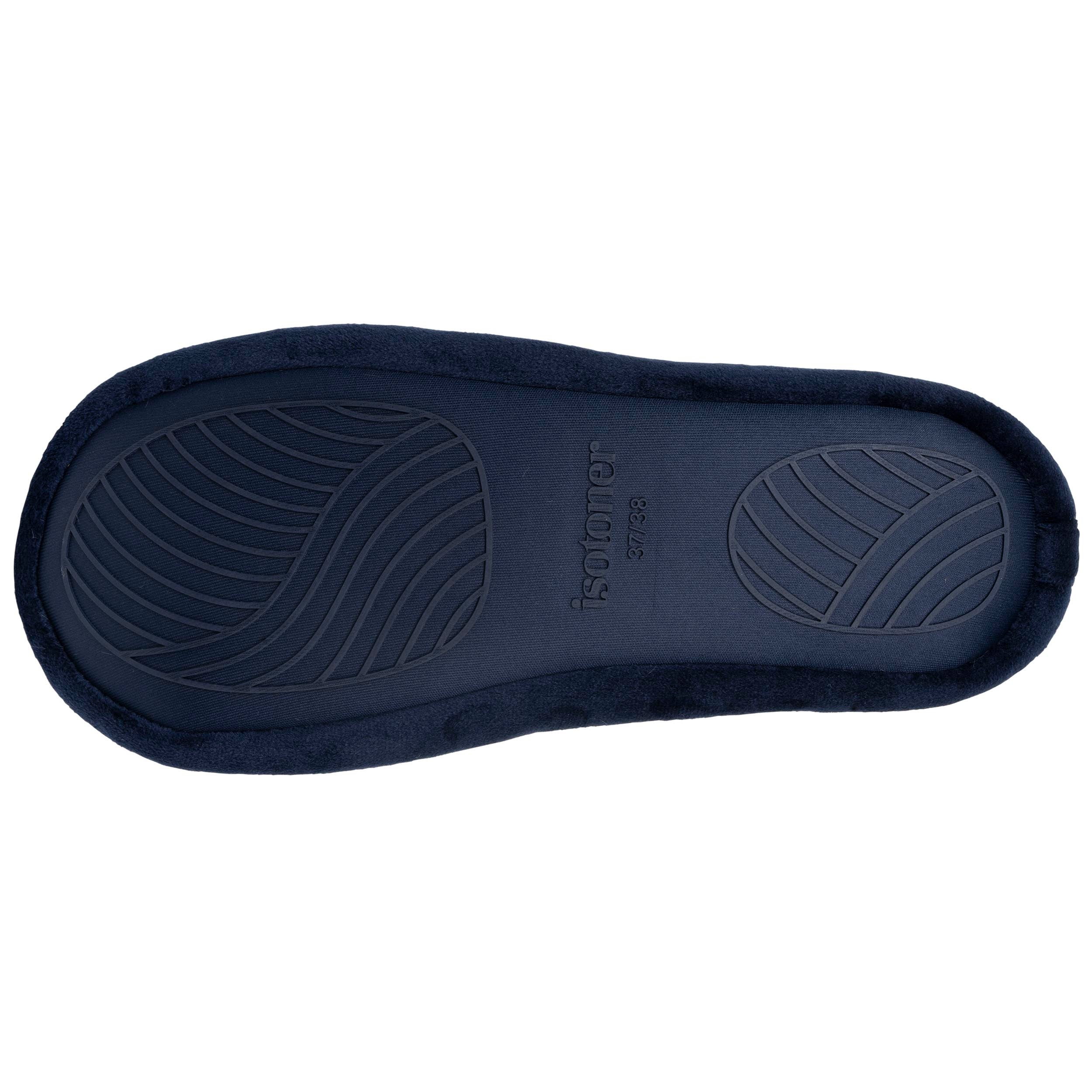 isotoner-chaussons-ballerines-femme-n-ud-toil-marine image 4