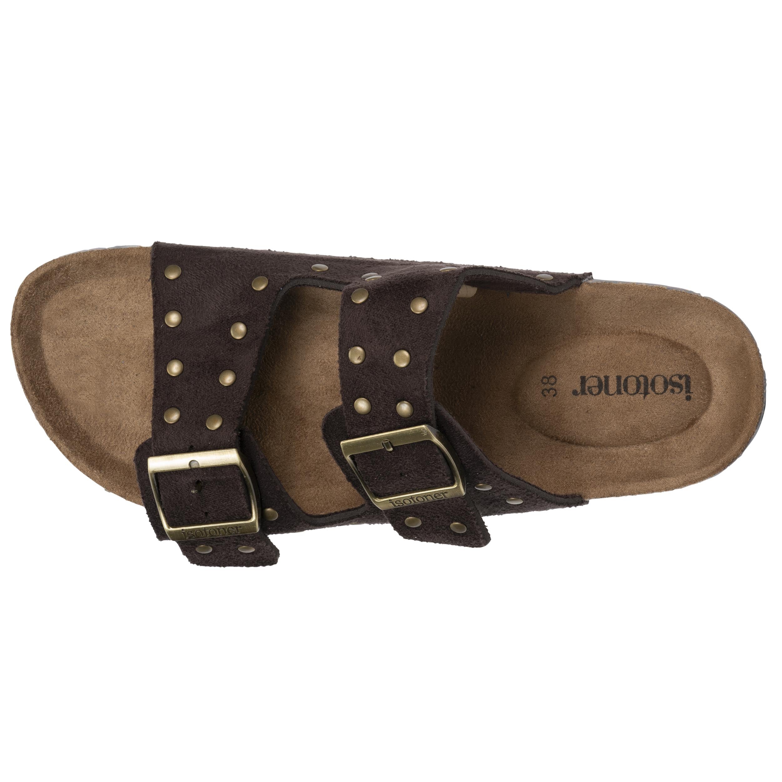 isotoner-mules-sandales-femme-double-bride-chocolat image 3