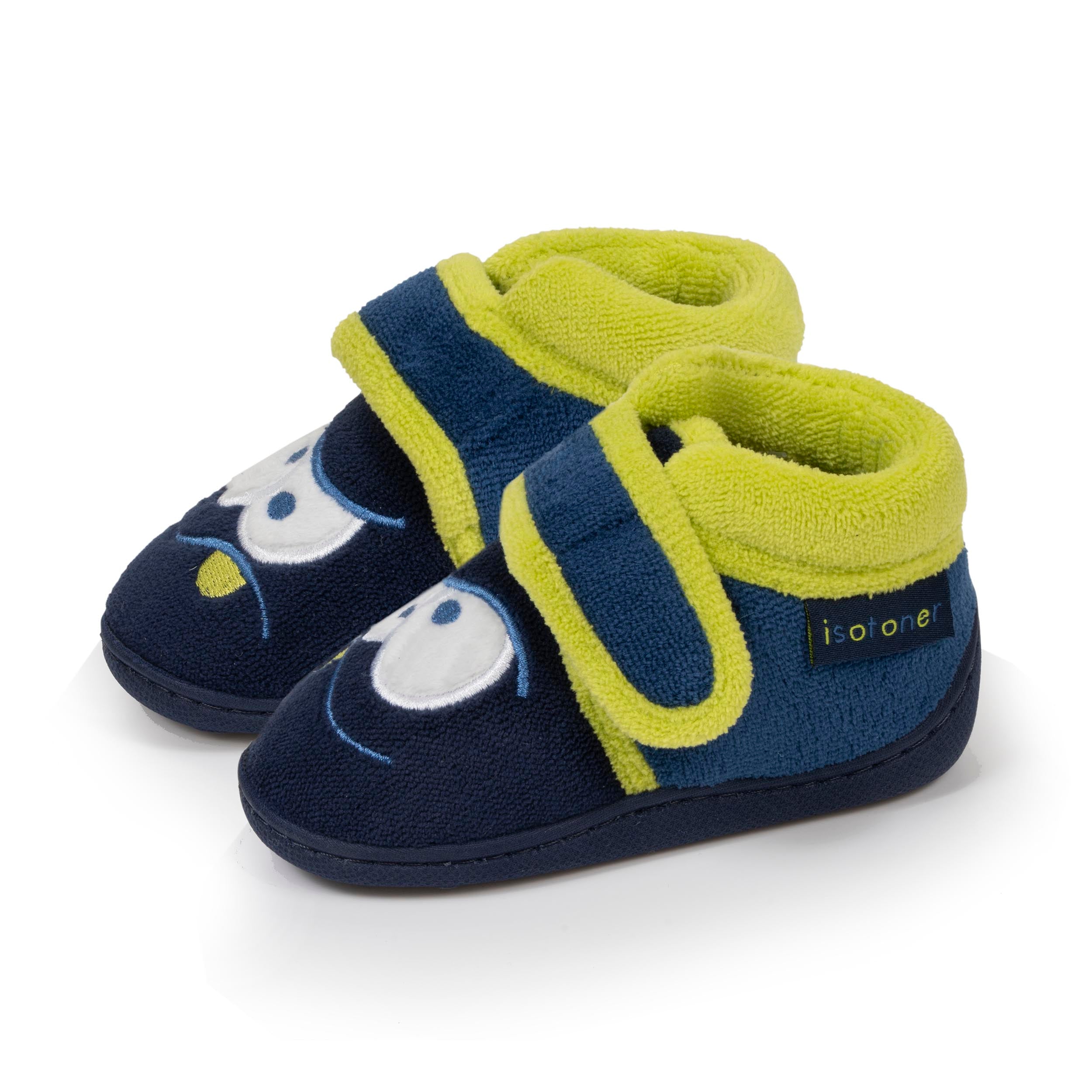 isotoner-chaussons-bottillons-scratch-b-b-marine-monstre-antid-rapants image 1