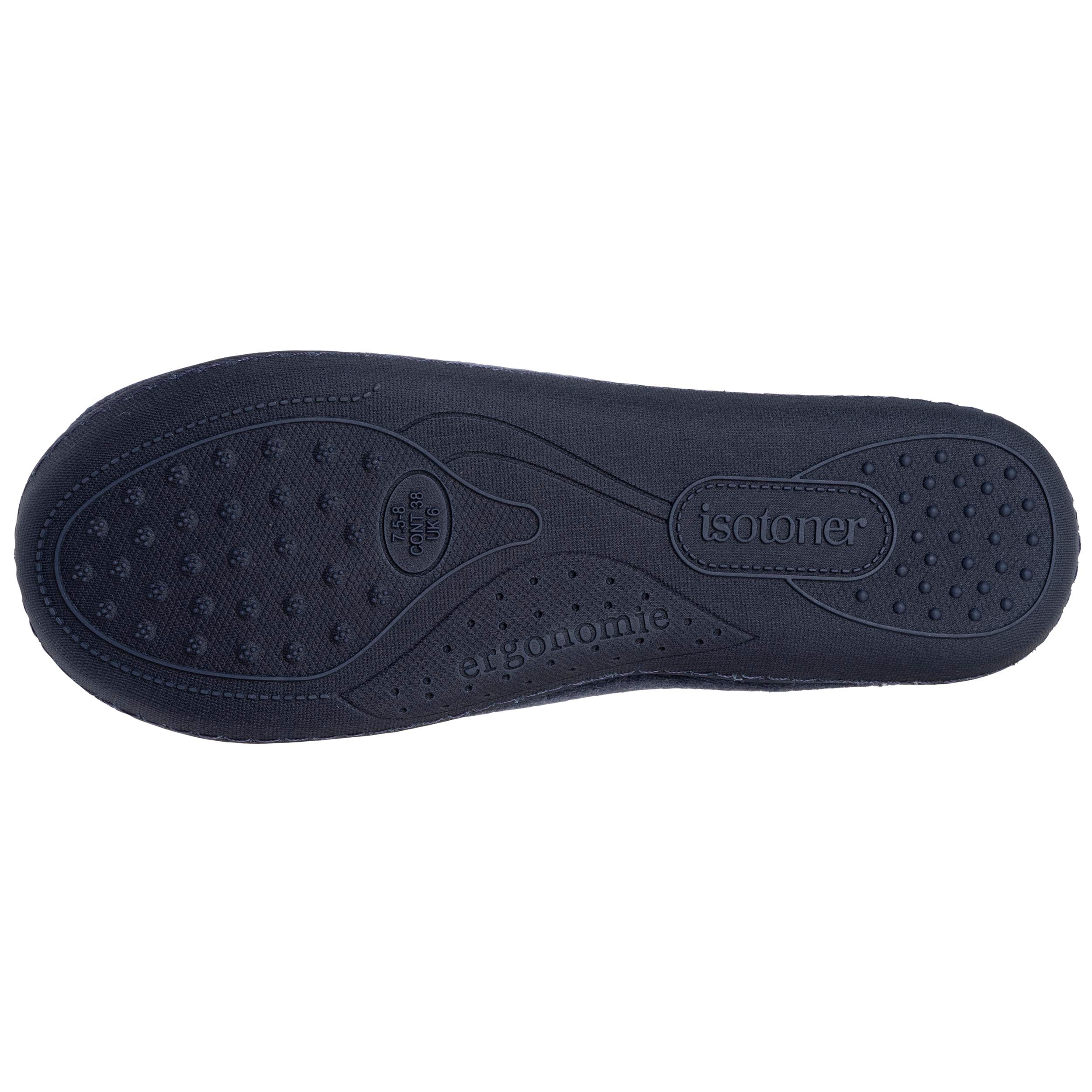 isotoner-chaussons-charentaises-femme-marine-brod-m-moire-de-forme image 4