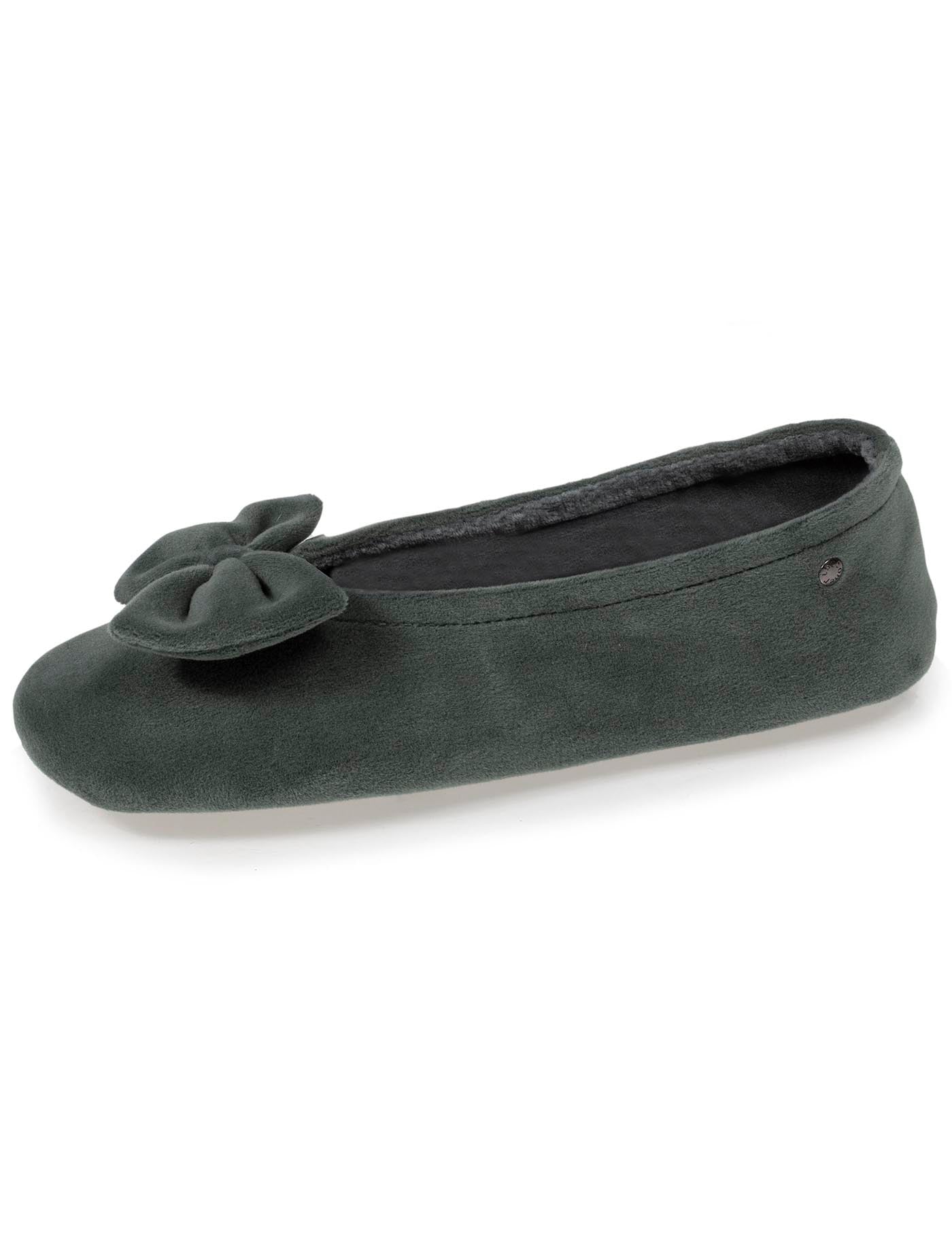 isotoner-ballerines-femme-sauge-velours-coton-bio image 6