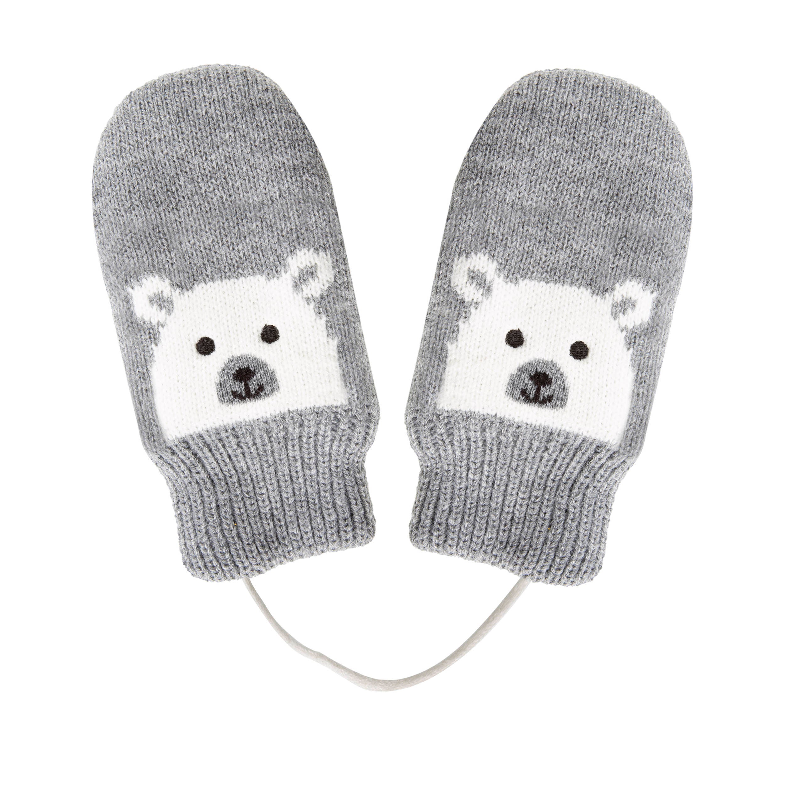 isotoner-moufles-enfant-2-3-ans-motif-ours-gris image 2