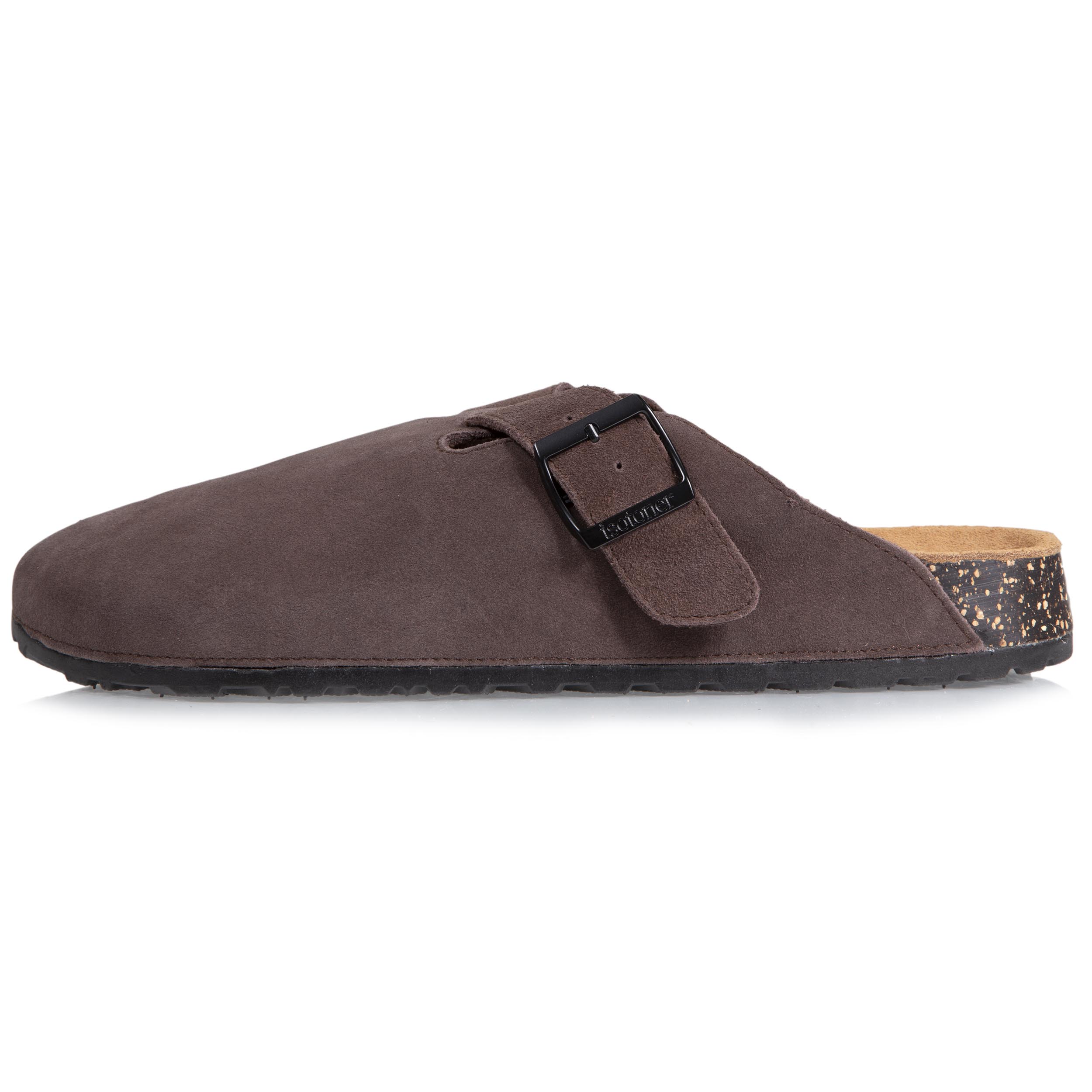 isotoner-mules-sabots-cuir-homme-chocolat-li-ge image 4