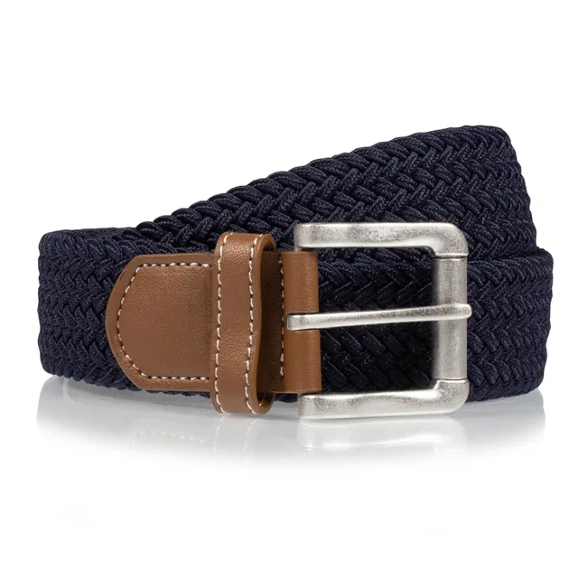 isotoner-ceinture-homme-tissu-tress-marine-3-5-cm-d-tail-camel image 1