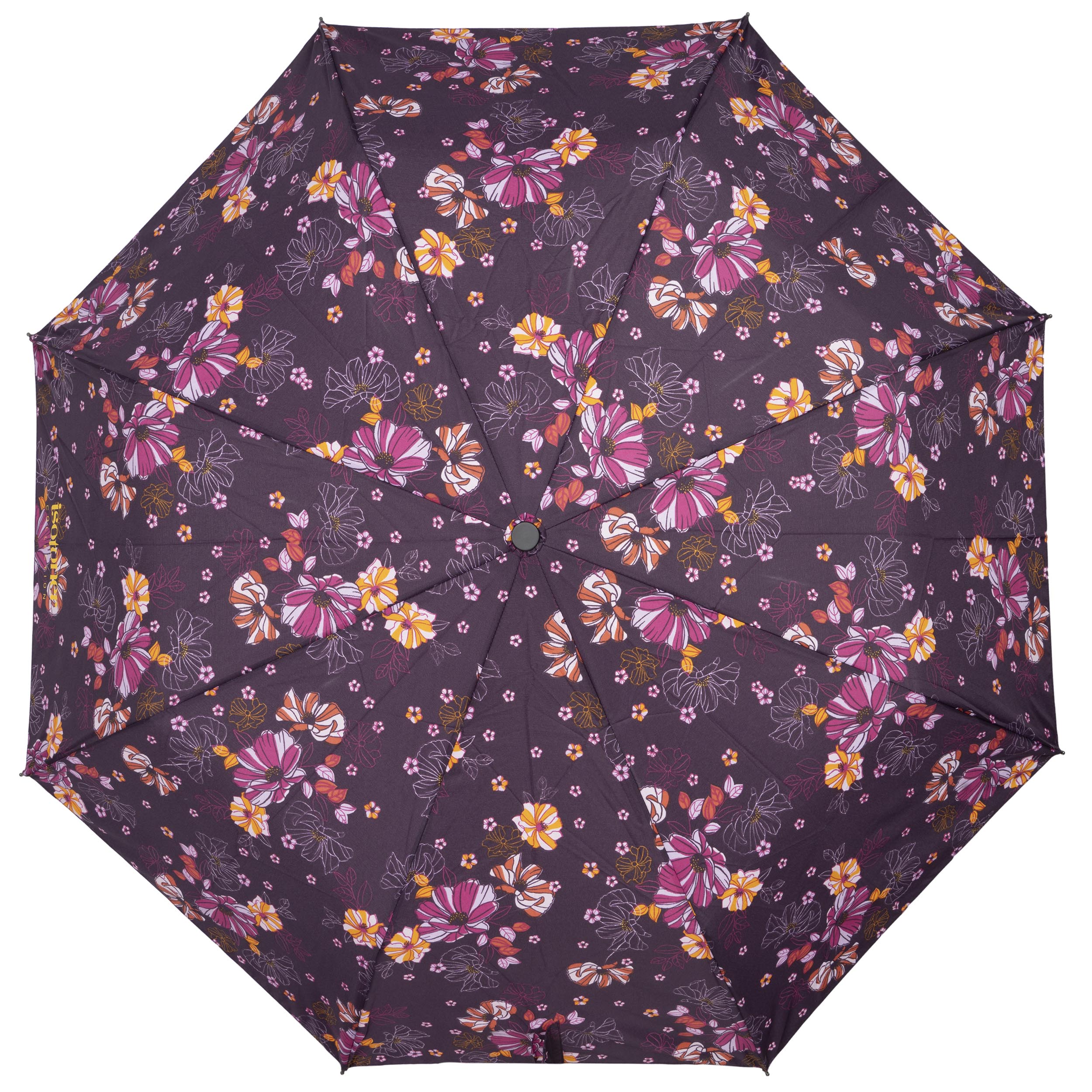 isotoner-parapluie-petit-prix-fleurs-aubergine-23-cm image 3
