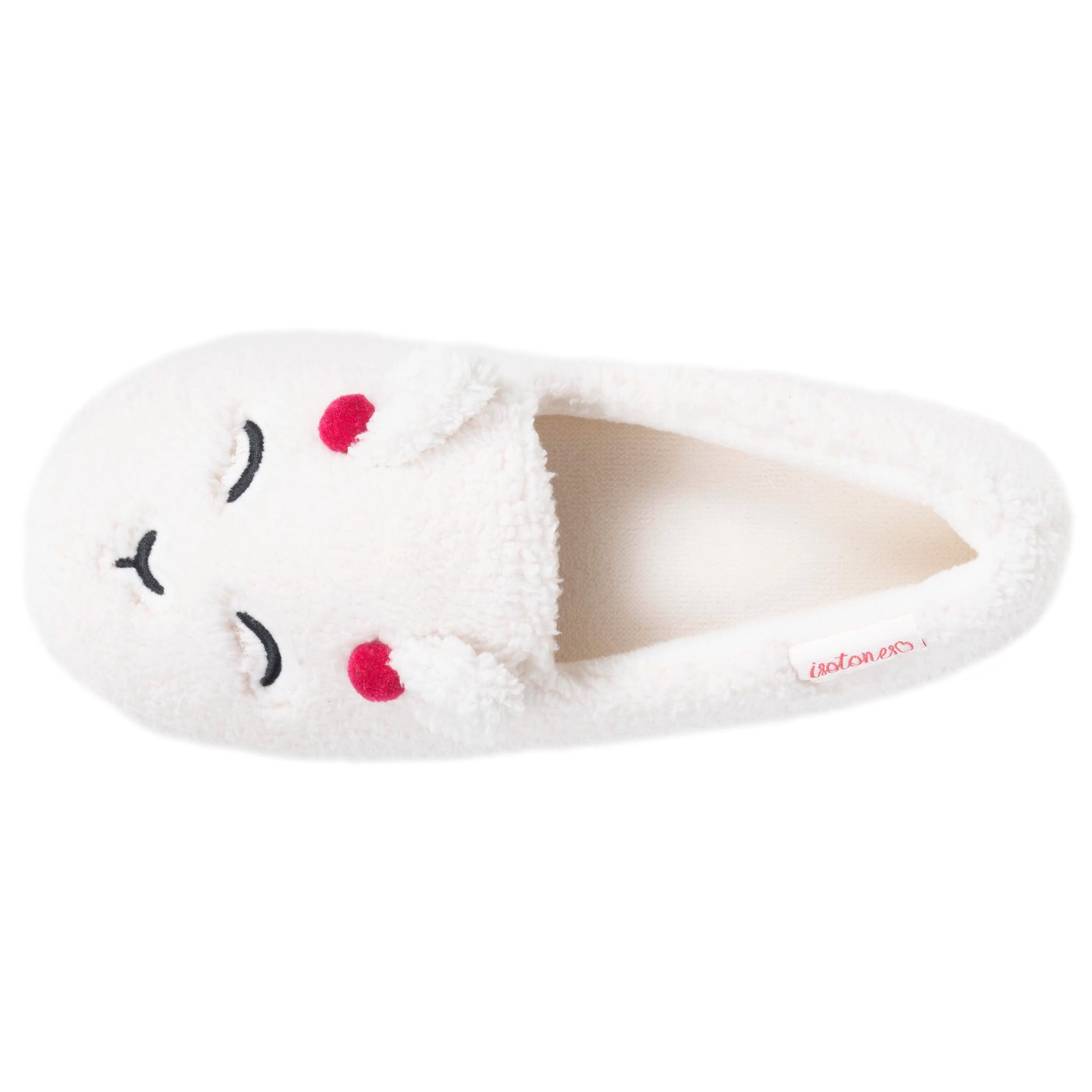 isotoner-chaussons-slippers-femme-sherpa-lama-ivoire-semelle-antid-rapante image 2