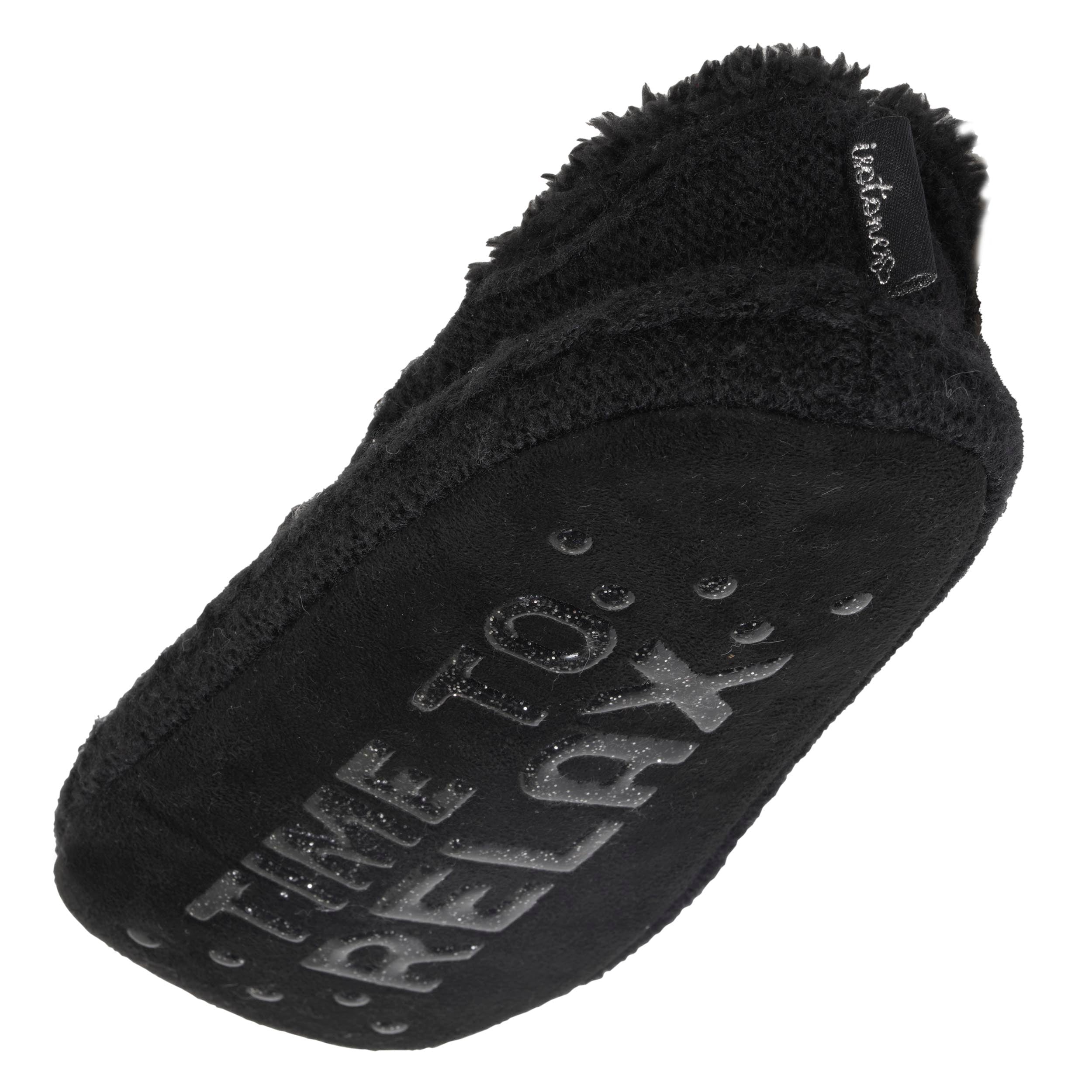 isotoner-chaussettes-chaussons-fourr-es-femme-noir-sherpa image 5